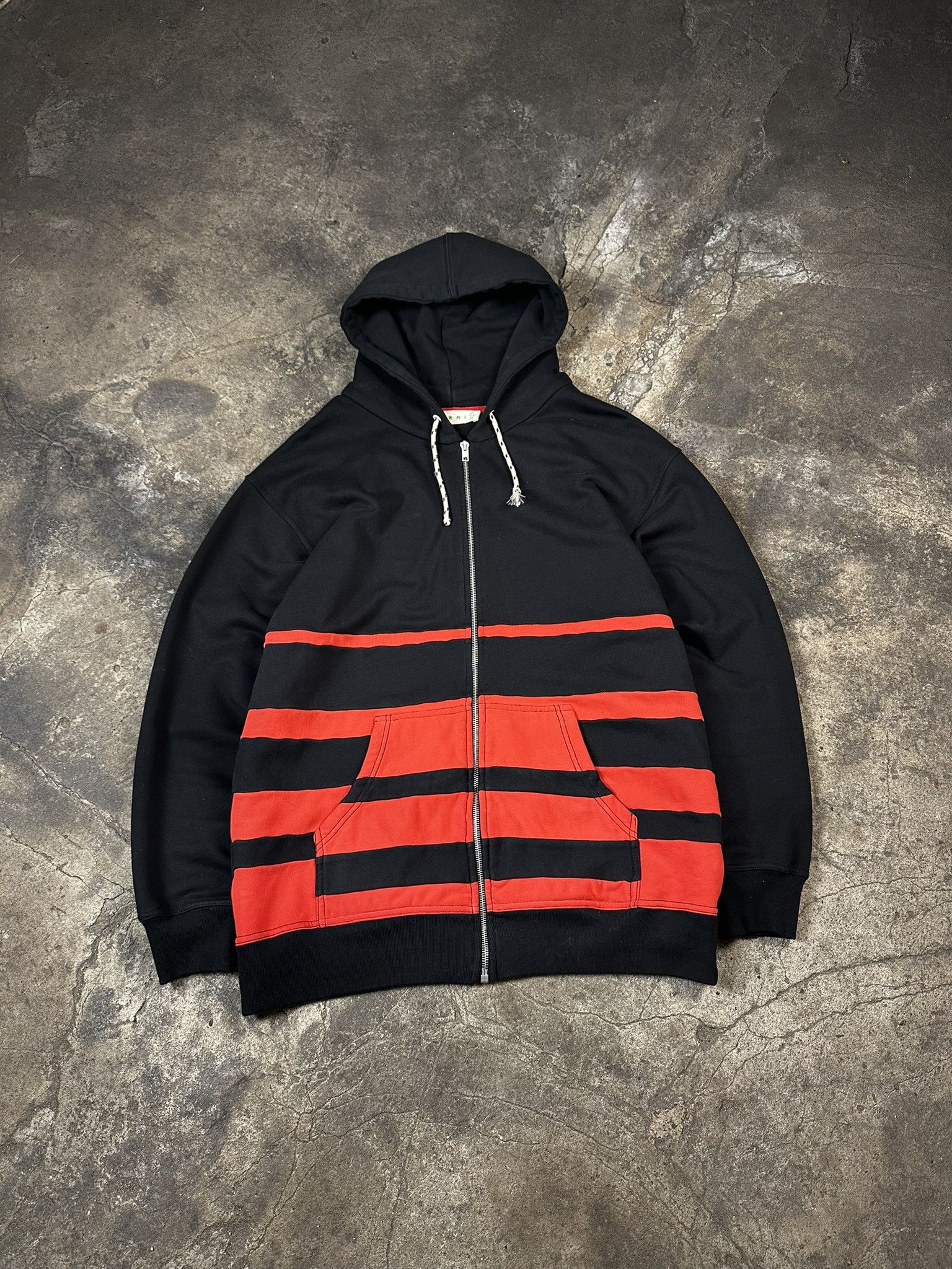 Marni SS19 Marni Dancing Bunny Zip Stripped Boxy Hoodie Size US M / EU 48-50 / 2 - 1 Thumbnail