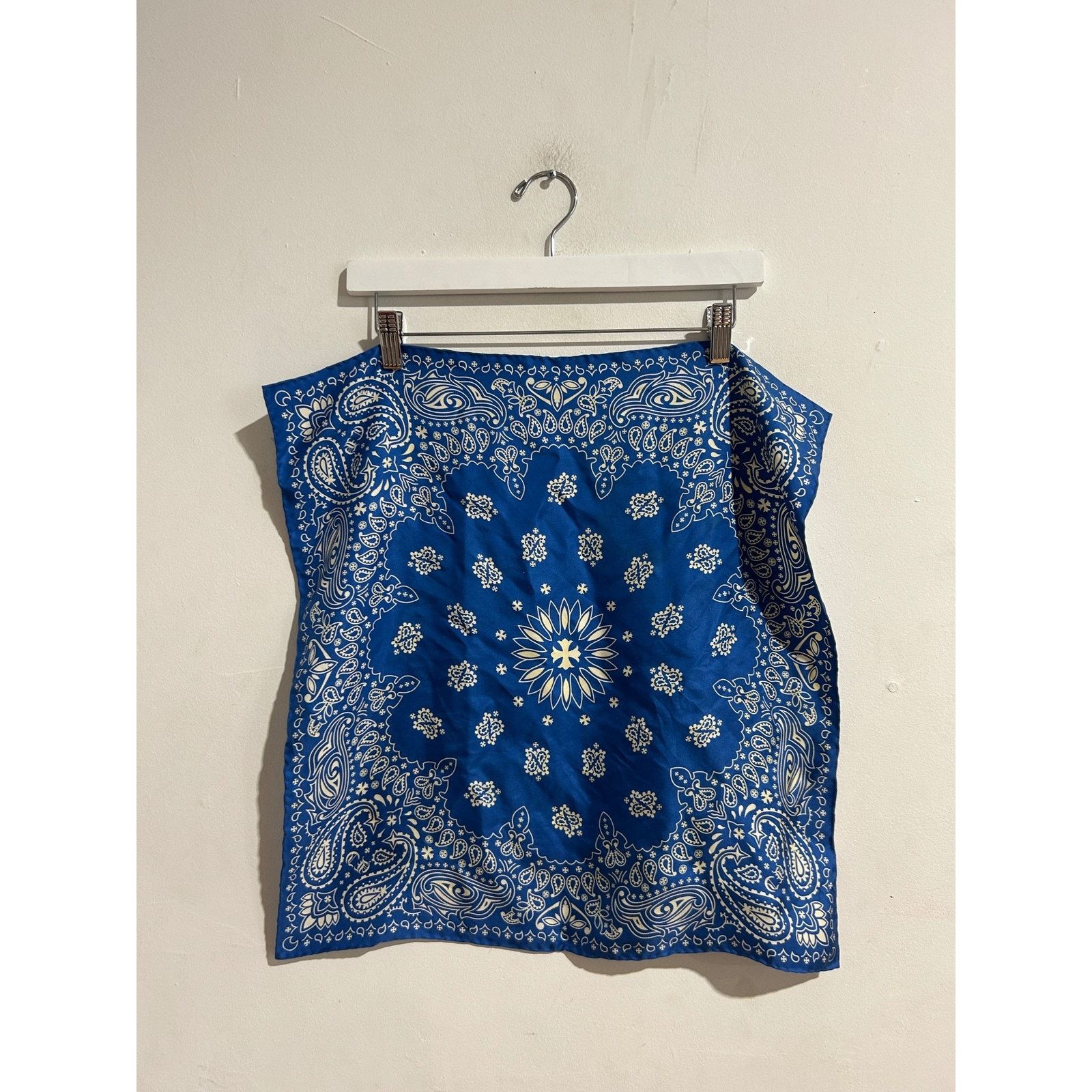 Chrome Hearts HUGE Chrome Hearts Cemetery Cross Silk Scarf | Grailed