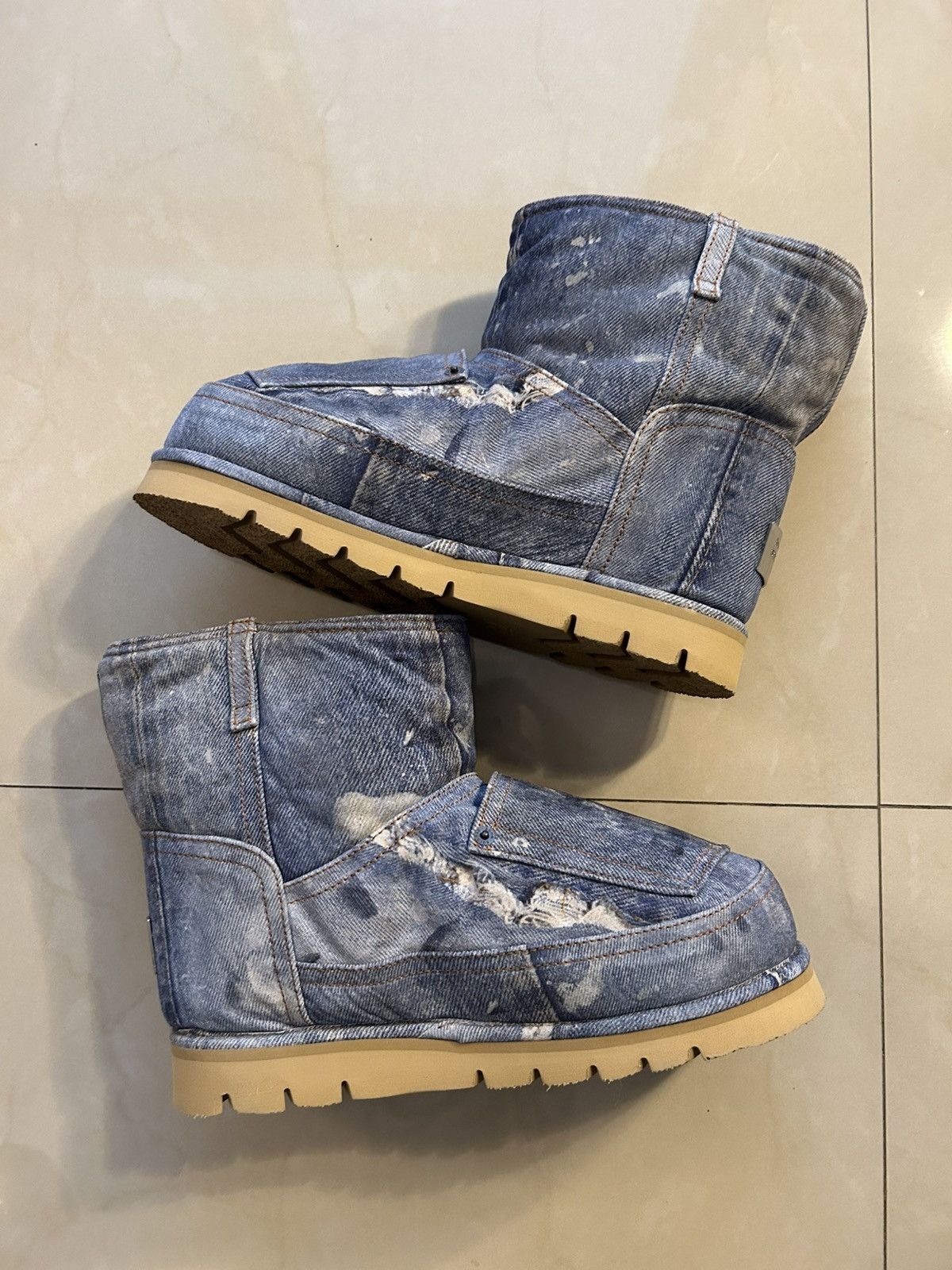 Acne Studios Acne Studios Denim Printed Shearling Lined Boot Size US 9 / EU 42 - 2 Thumbnail