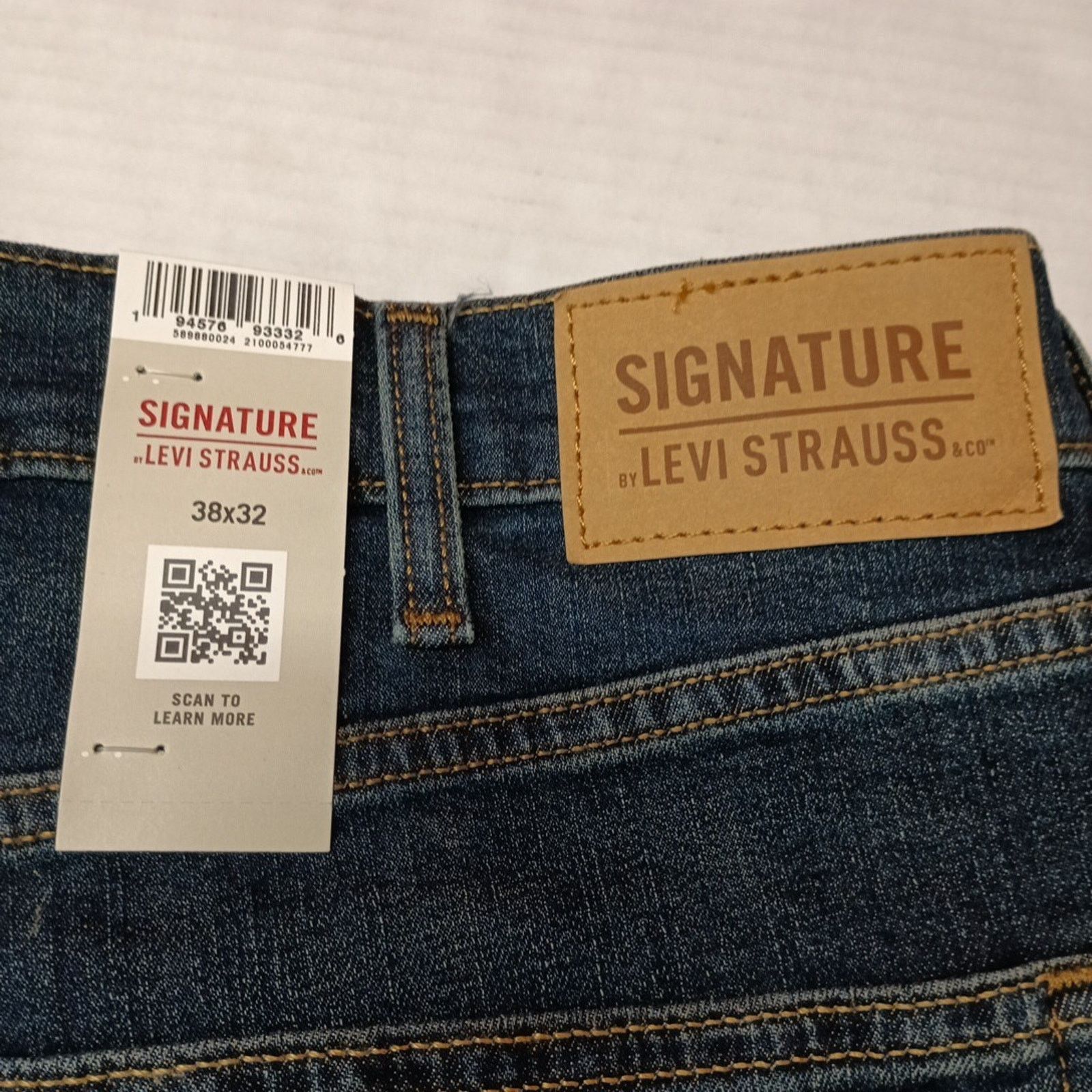 Levi's Signature Levi Straight Jeans Men's 38x32 Blue Super Flex Size US 38 / EU 54 - 2 Thumbnail