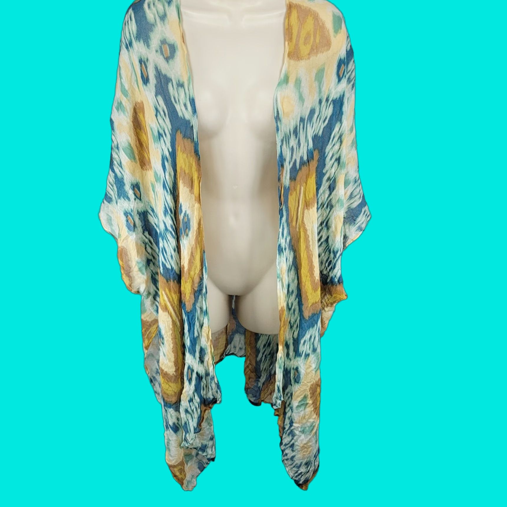 Free People Free People Cardigan By Bindya Multicolor Lightweight Gauzy Open Duster One Size Size ONE SIZE - 1 Thumbnail