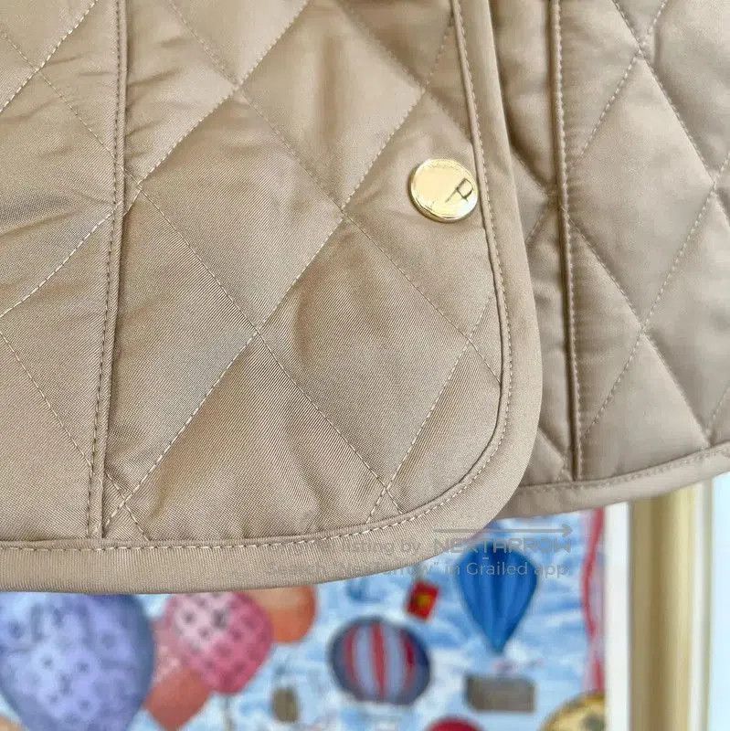 Burberry Burberry Khaki Cotton Mid-Length Jacket for Women. Size XS / US 0-2 / IT 36-38 - 8 Thumbnail