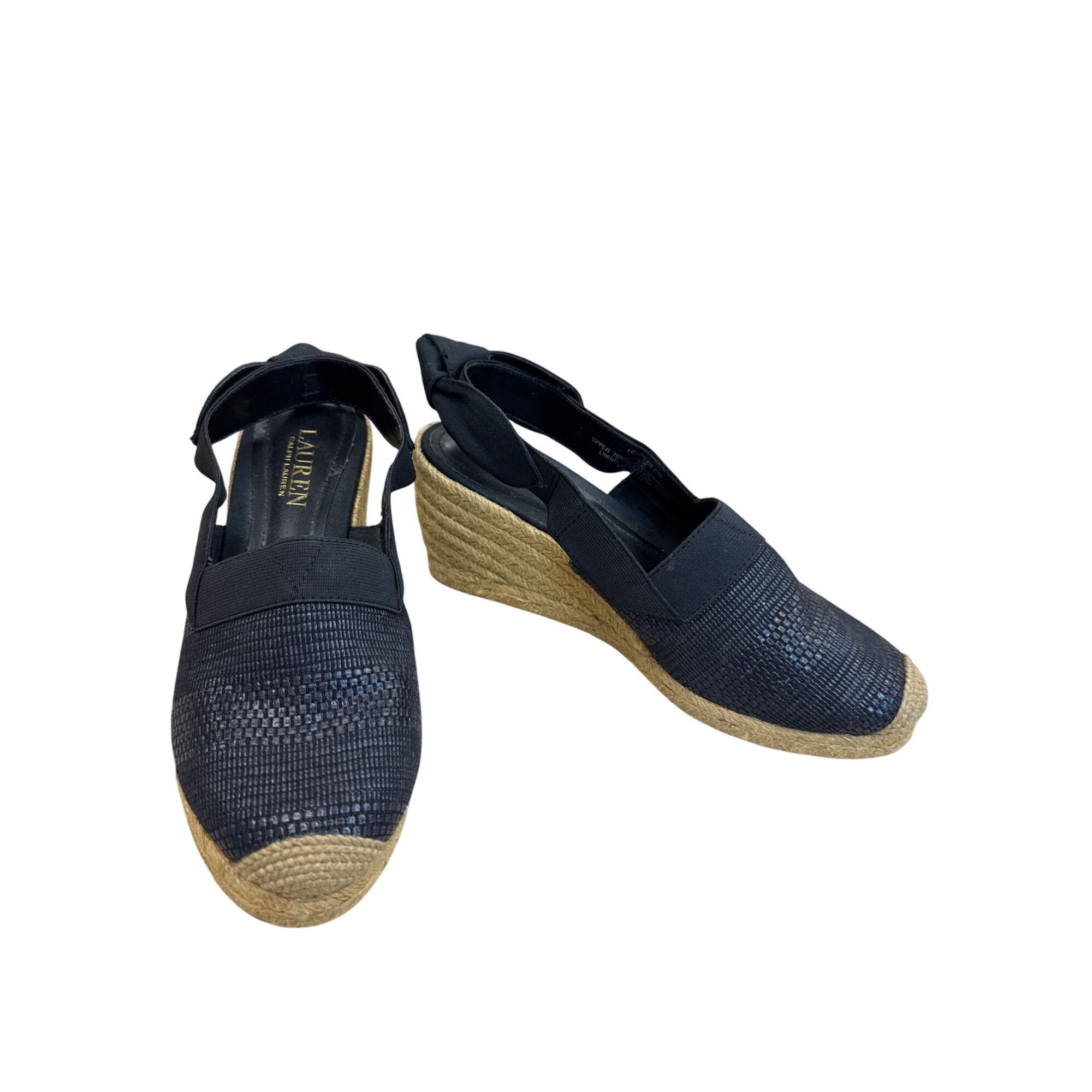 Lauren Ralph Lauren Lauren Ralph Lauren Womens Black Espadrille Wedge Sandals Sh Size US 7 / IT 37 - 1 Thumbnail