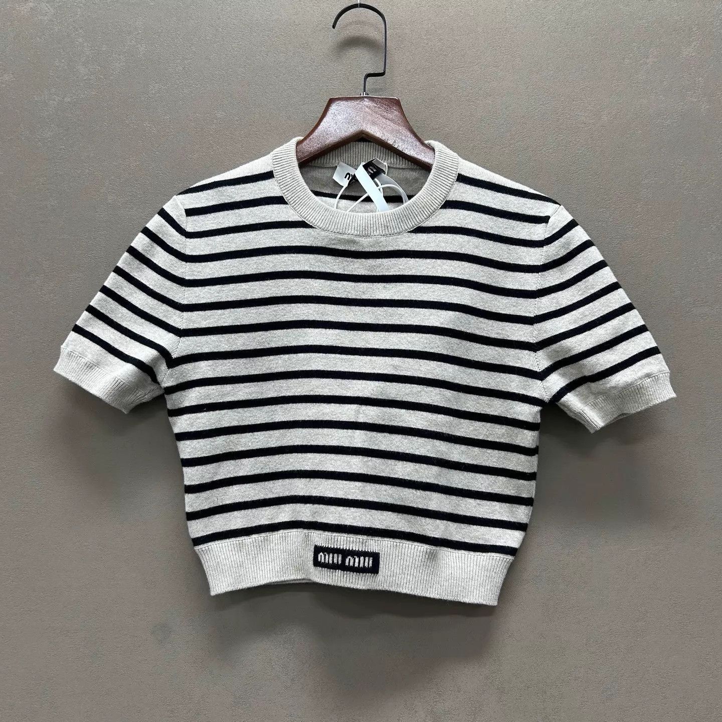 Miu Miu MIU MIU knit logo stripe sweater women's MINT 36 ys000627 Size XS / US 0-2 / IT 36-38 - 1 Thumbnail