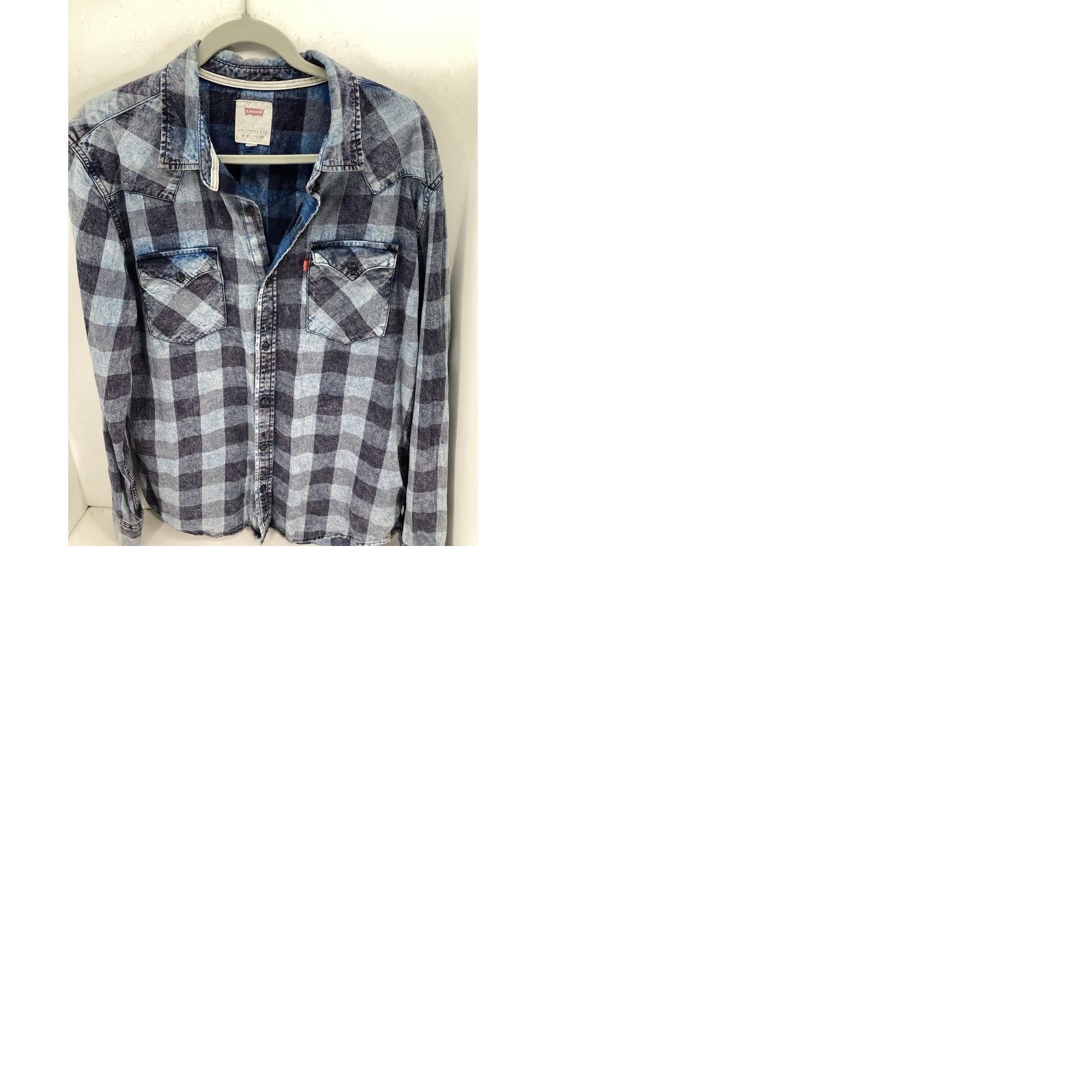 Levi's Levi's Shirt Men L Indigo Blue Plaid Button Long Sleeve Cotton Casual Slim Fit Crew Neck? Size US L / EU 52-54 / 3 - 9 Thumbnail
