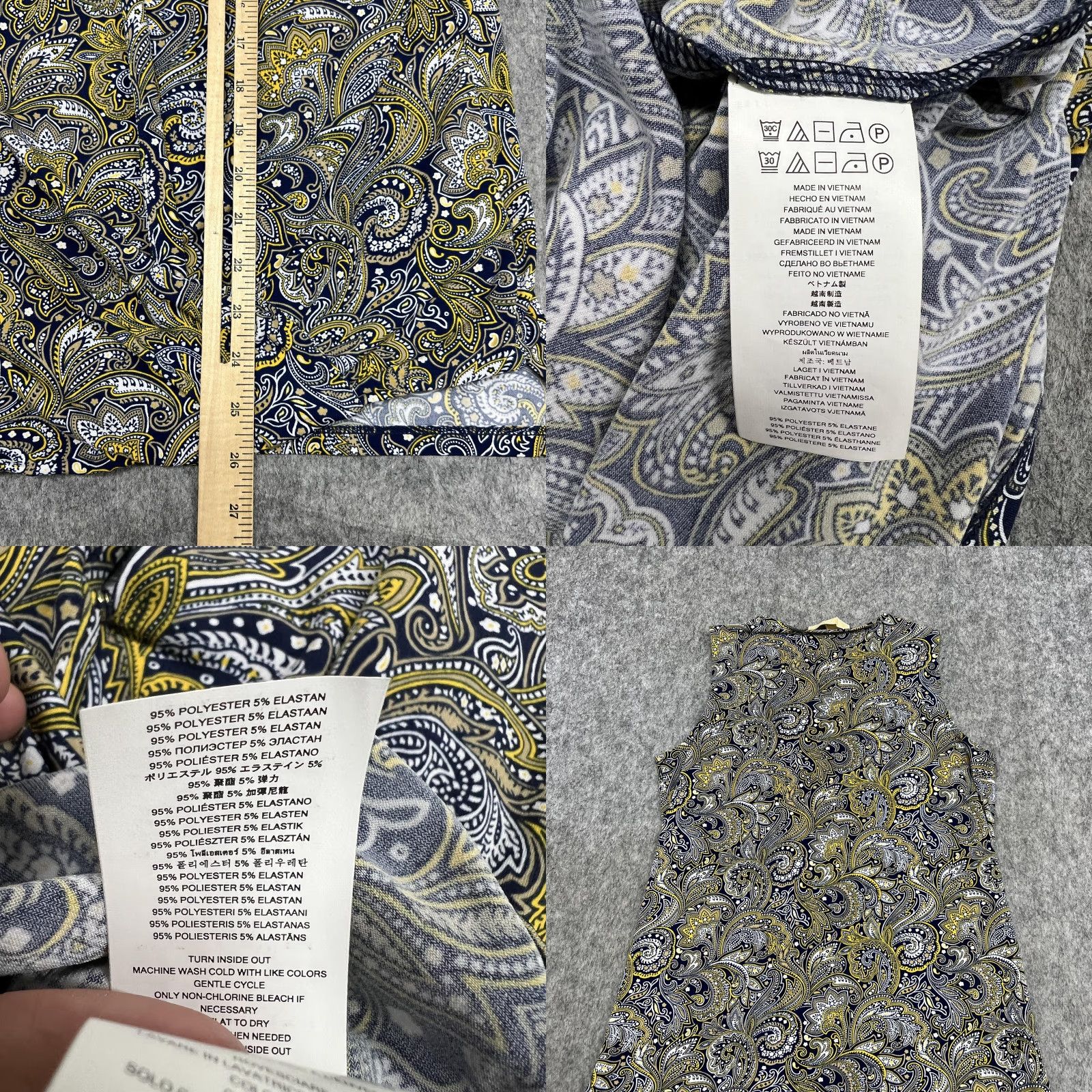 Vintage MICHAEL MICHAEL KORS Shirt Womens S Blue Paisley Sleeveless V-Neck Blouse Top Size S / US 4 / IT 40 - 8 Thumbnail