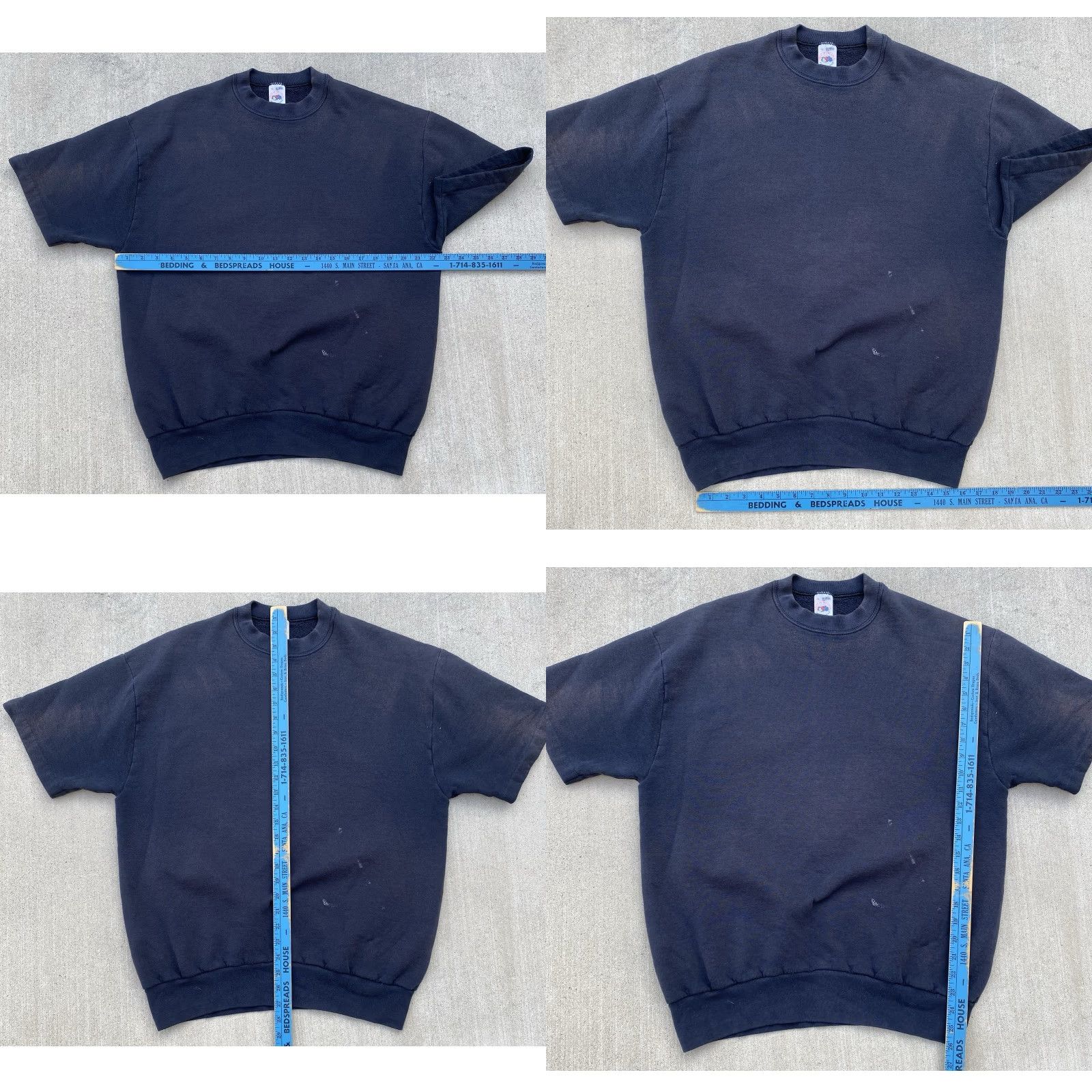 Fruit Of The Loom VINTAGE Fruit of the Loom Sweatshirt Short Sleeve XL Black Mens Pullover Vintage Cotton Blend Distressed Paint Likely Fading Ladies? Size US XL / EU 56 / 4 - 11 Thumbnail