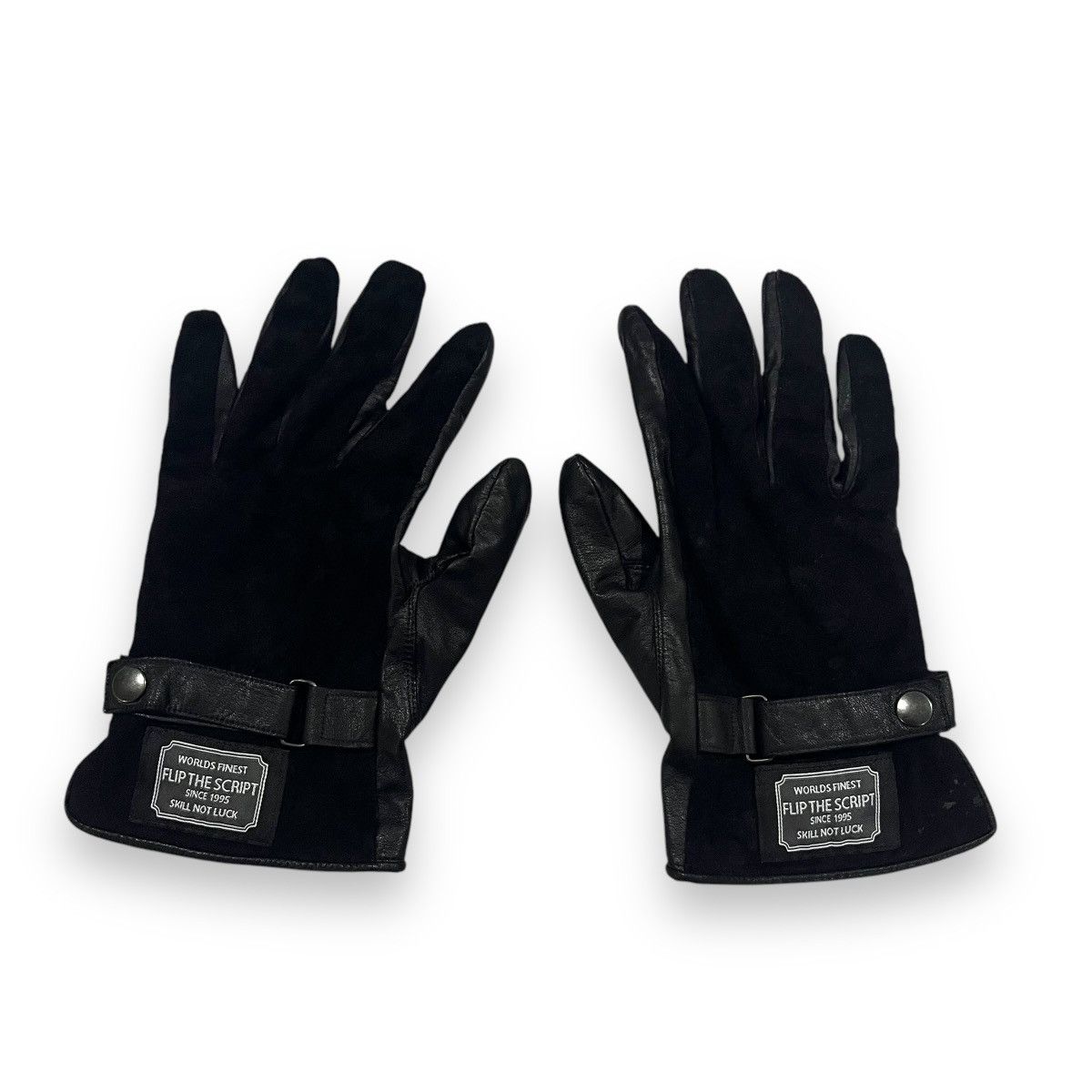 Beauty Beast × Leather FLIP THE SCRIPT LEATHER SUEDE BLACK GLOVE Size ONE SIZE - 1 Thumbnail