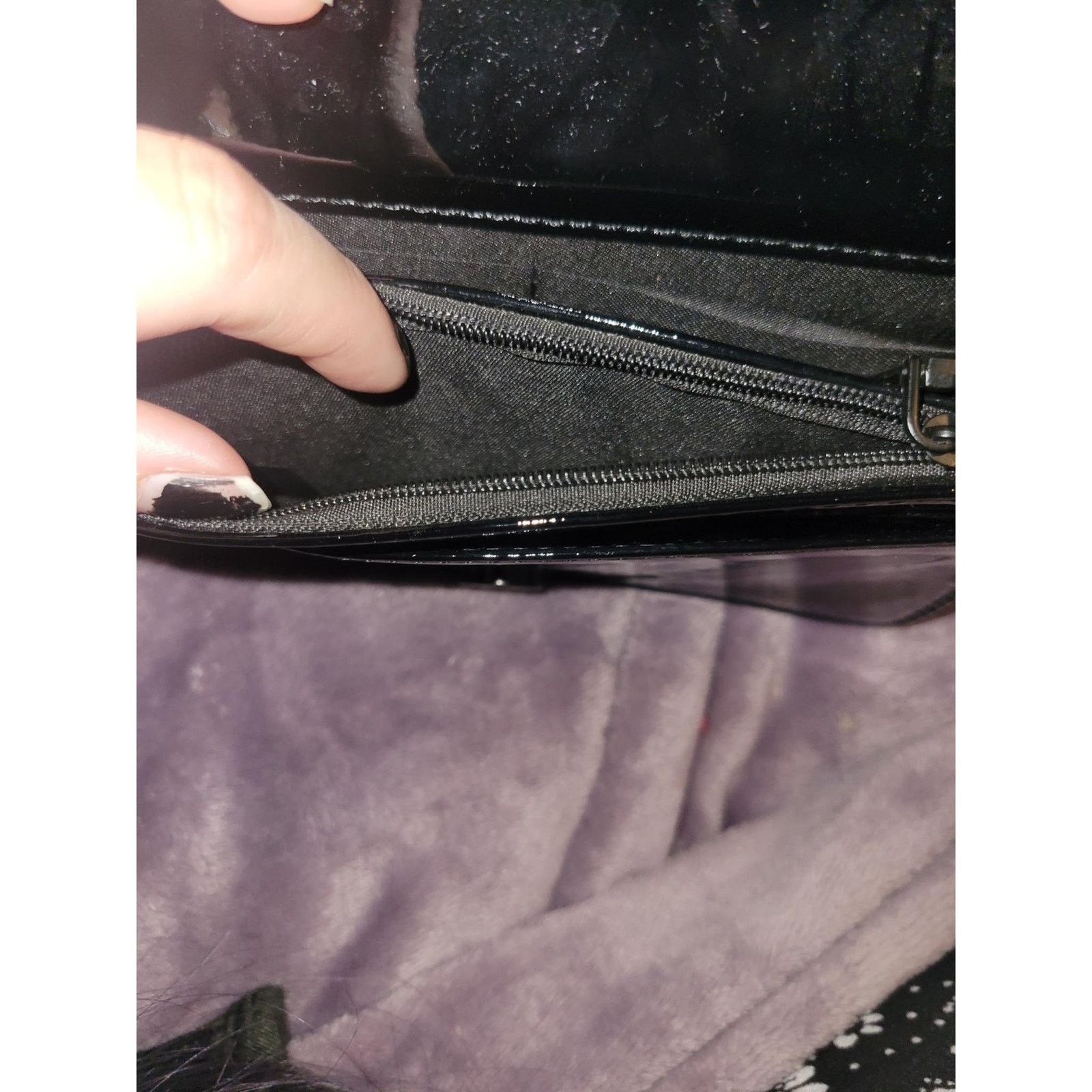 Badgley Mischka Badgley Mischka Black Glitter Evening Chain Bag Purse Clutch Size ONE SIZE - 4 Thumbnail