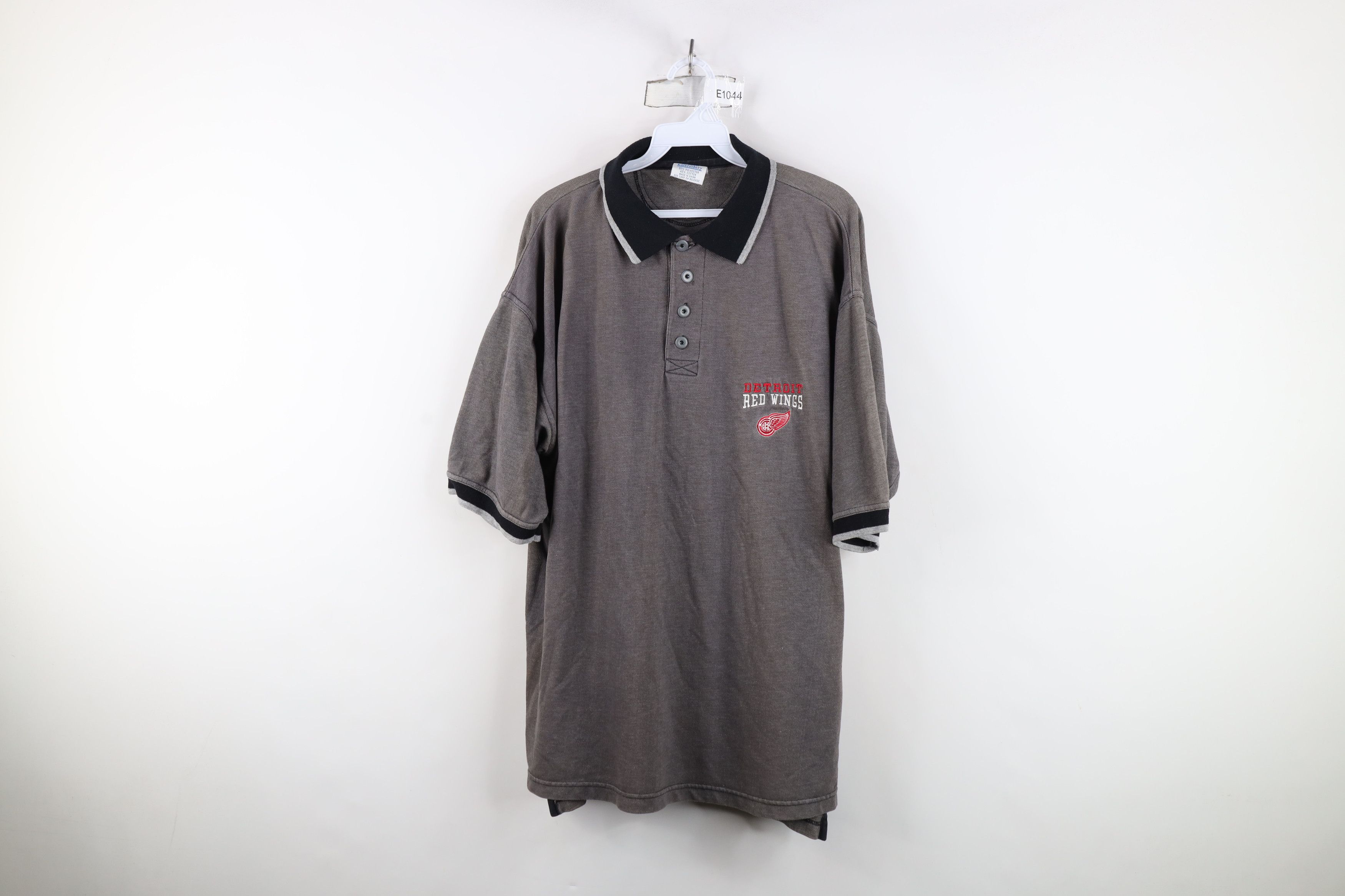 Vintage Vintage 90s Spell Detroit Red Wings Hockey Knit Polo Shirt Size US XL / EU 56 / 4 - 1 Thumbnail