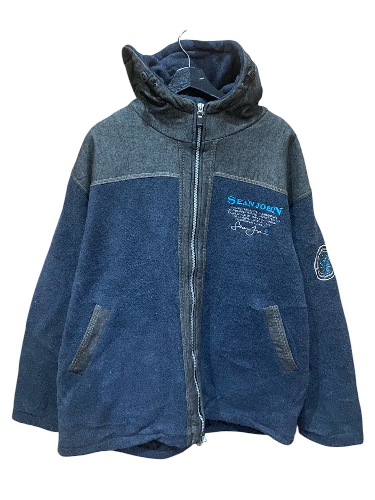 Sean John Vintage Sean John Hooded Fleece Jacket Made in Korea Size US XL / EU 56 / 4 - 1 Thumbnail