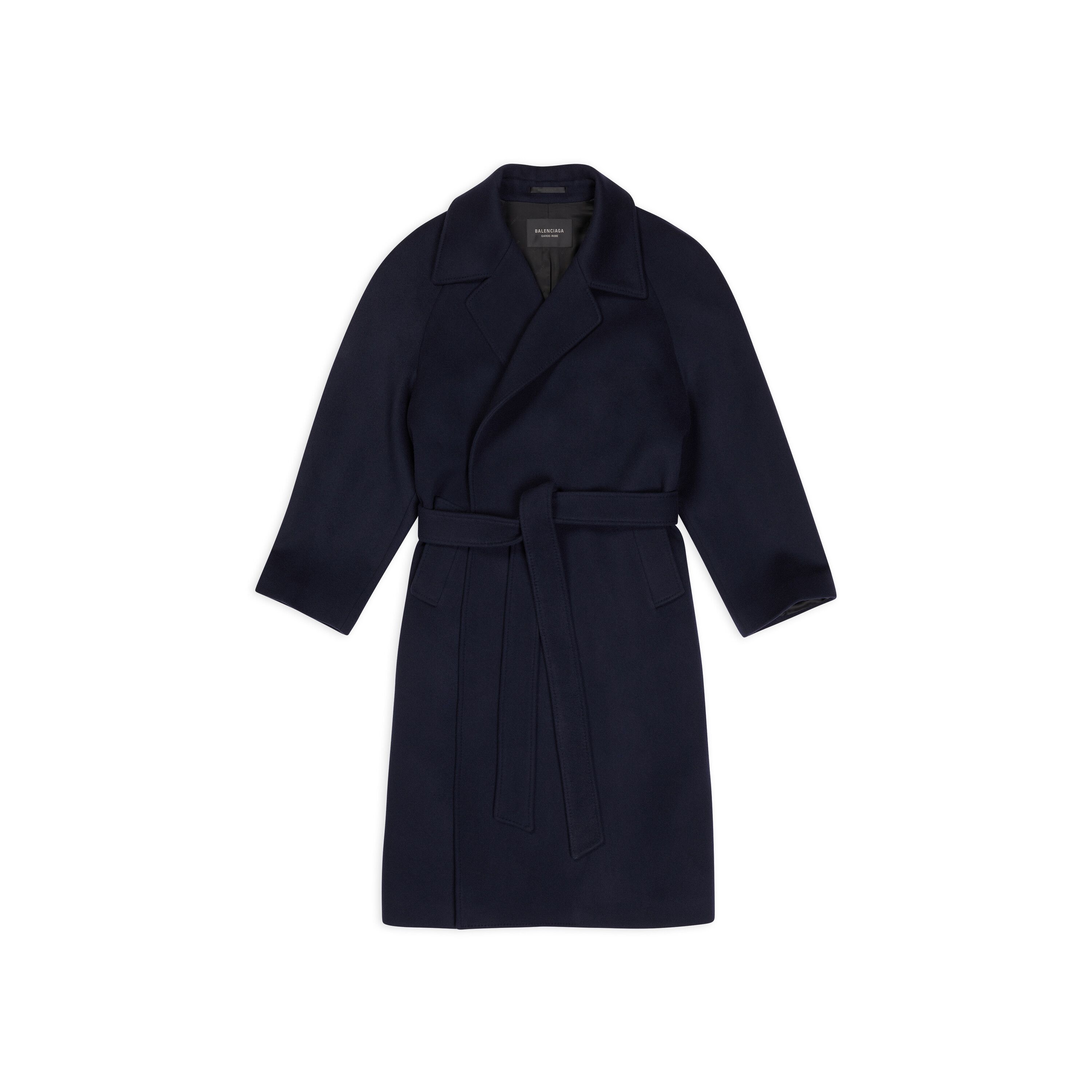 Balenciaga Garde-Robe Raglan Cashmere Coat Navy Blue Size 44 | Grailed