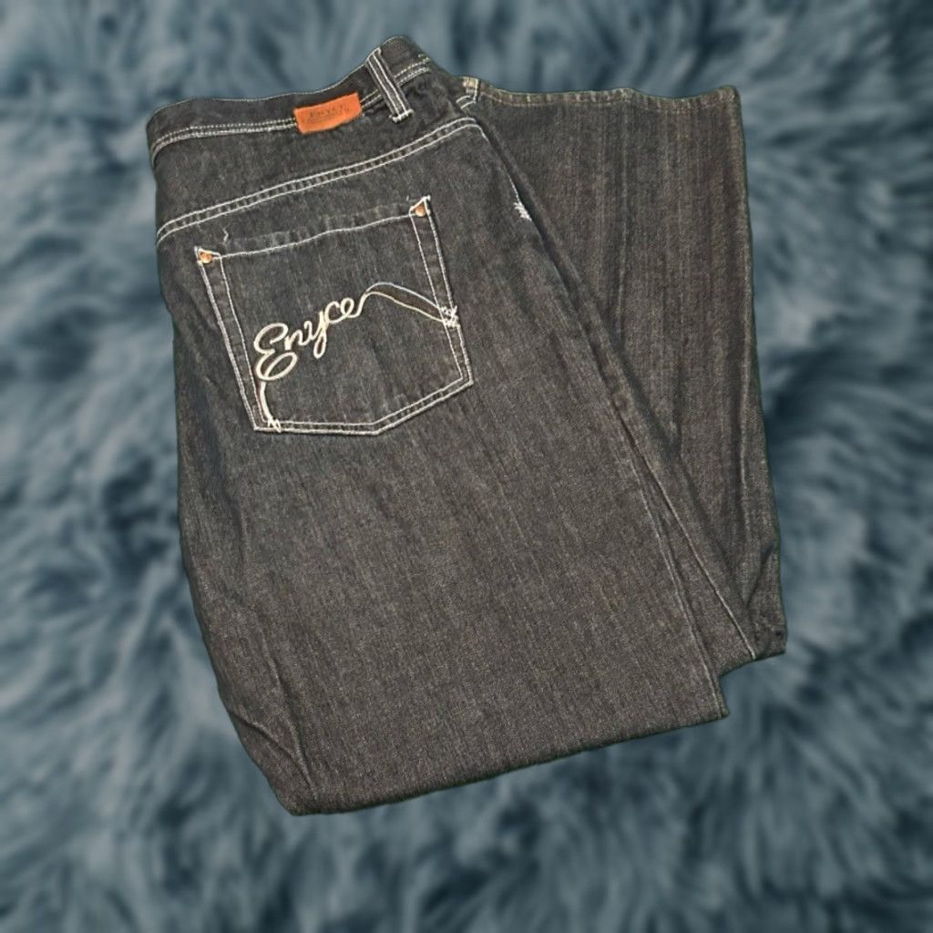 Enyce VINTAGE Enyce Baggy Jeans Mens 42 Dark Wash Skater Grunge Hip Hop Y2K Wide-Leg 33 Inseam Mens Size US 42 / EU 58 - 1 Thumbnail
