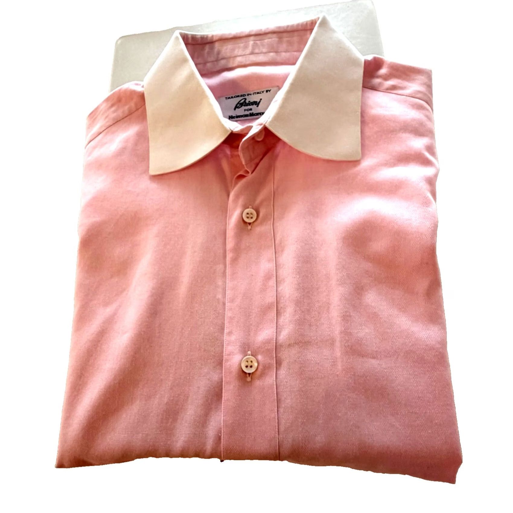 Brioni Brioni Dress Shirt Mens 15 x 32 Pink Cotton Long Sleeve French Cuff Italy Size 40R - 2 Thumbnail