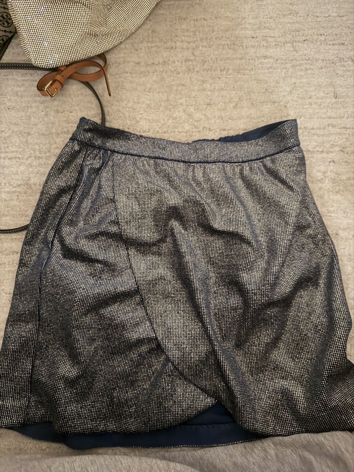 Zadig & Voltaire Silver glittery blue zadig elastic skirt with pockets Size 26" / US 2 / IT 38 - 4 Thumbnail