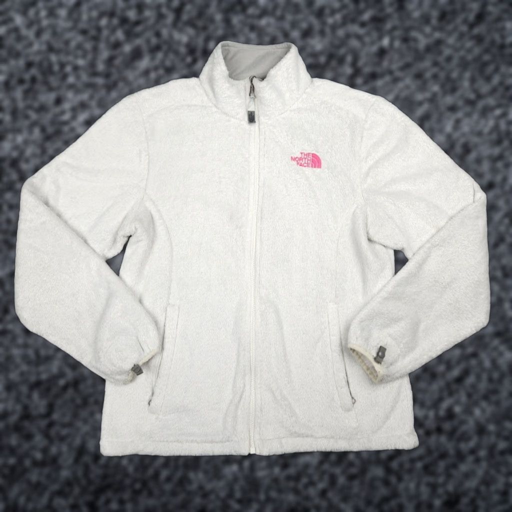 The North Face The North Face Jacket Womens Medium White Pink Fleece Full Zip Outdoor Sweater Full Zip Lightweight Zipped Pockets Casual Travel Women Regular Jacket Size M / US 6-8 / IT 42-44 - 1 Thumbnail