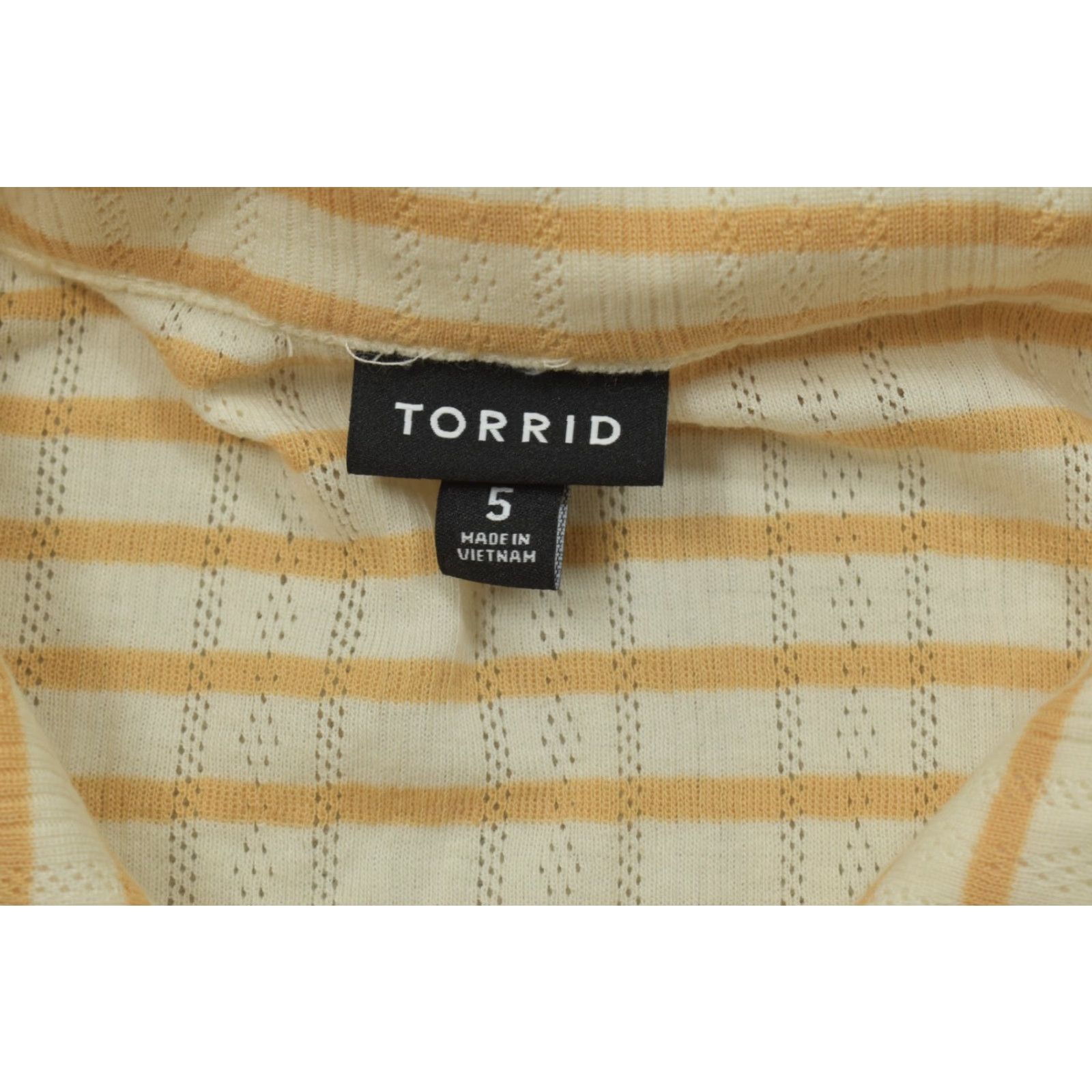 Torrid Torrid Shirt Button-Up Orange White Striped Pointelle Knit Short Sleeve Collared Button-Up Shirt Women Size 5 Plus Regular Spring Summer Casual Size S / US 4 / IT 40 - 7 Thumbnail