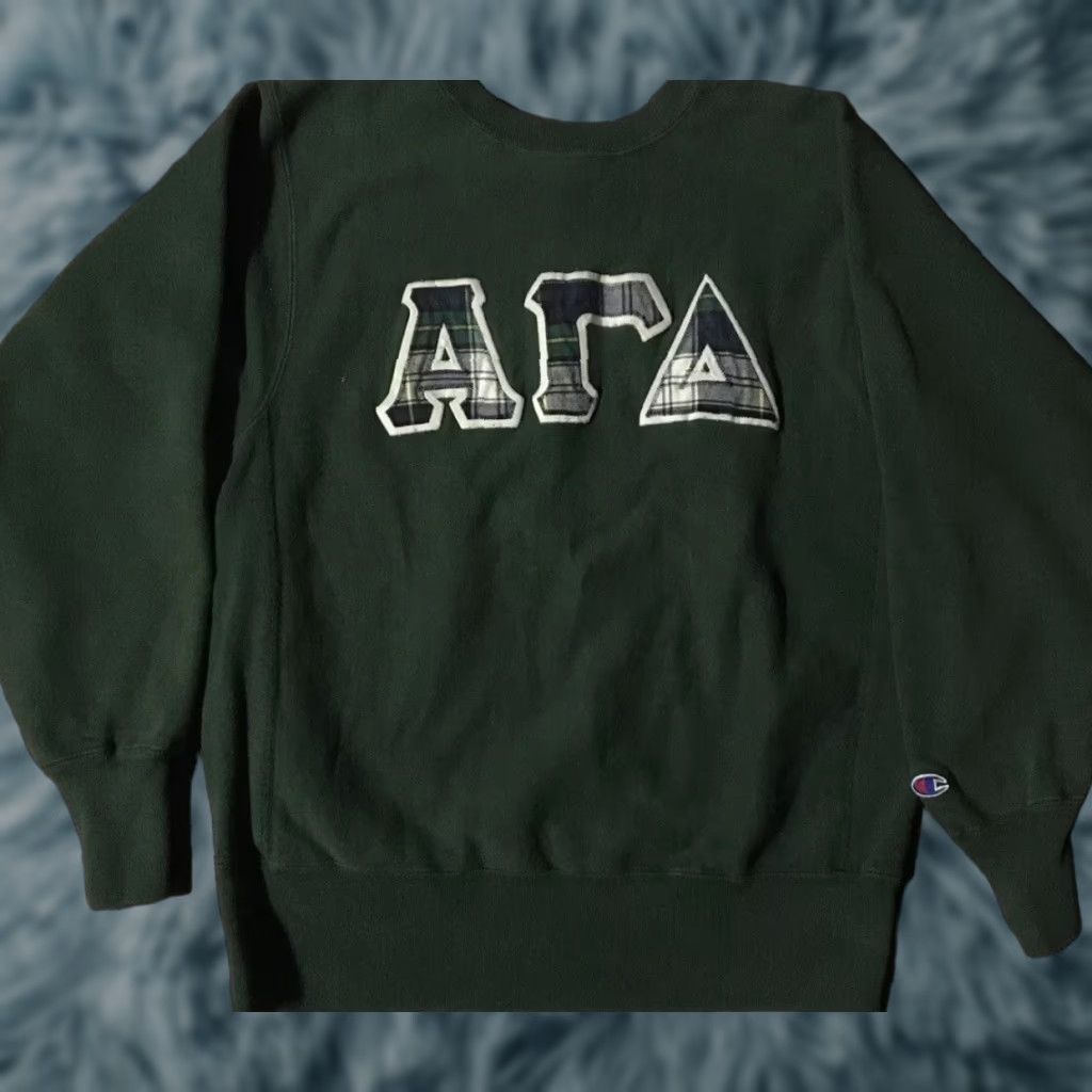 Champion VINTAGE Champion Alpha Gamma Delta Reverse Weave Sweatshirt S Green Sorority College Hoodie Men XS Size US S / EU 44-46 / 1 - 1 Thumbnail