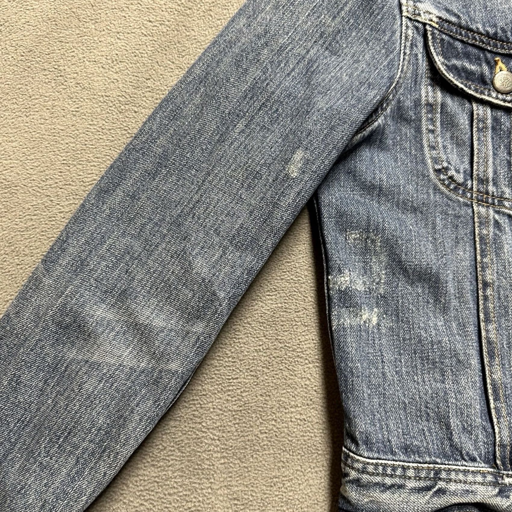 Ralph Lauren VINTAGE Ralph Lauren Jacket Womens XS Blue Denim Distressed 90s Trucker Jean GUC Size 26" / US 2 / IT 38 - 7 Thumbnail