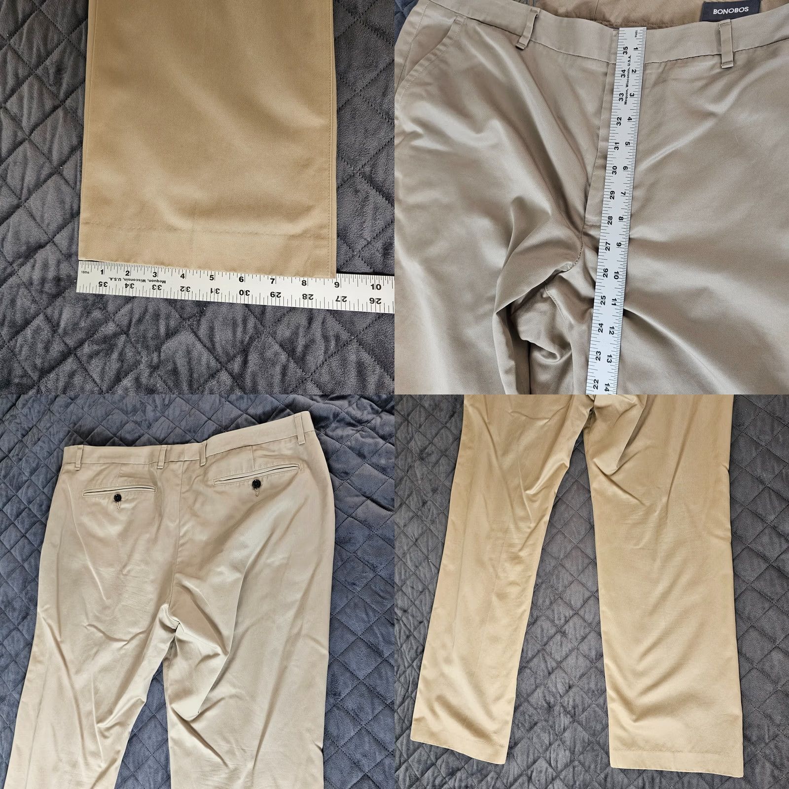Bonobos VINTAGE Bonobos Pants Men 38 x 30 Brown Khaki Golf Straight Leg Flat Front Wednesday Size US 38 / EU 54 - 8 Thumbnail