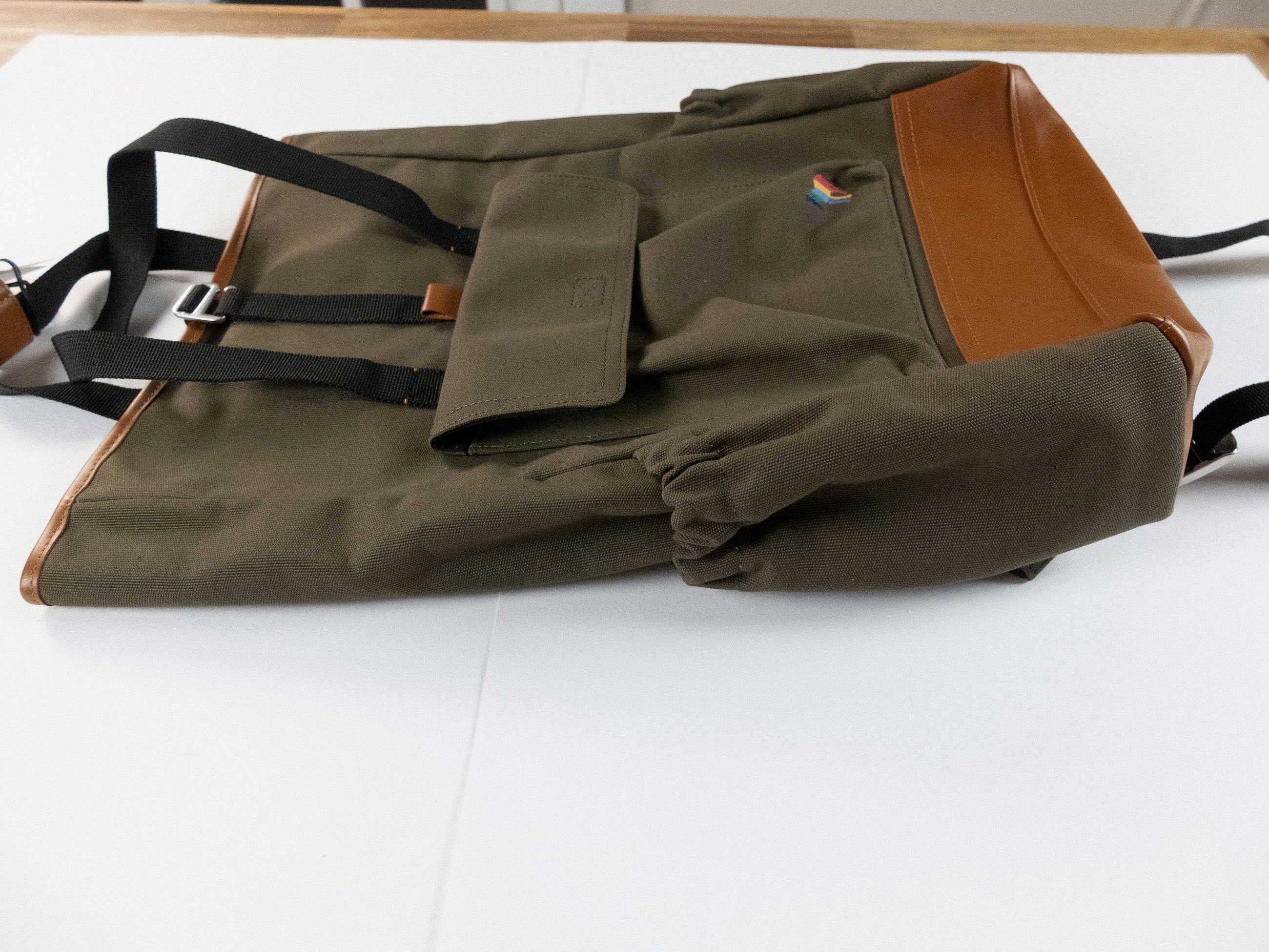 Paul Smith PS PAUL SMITH khaki green canvas leather backpack Size ONE SIZE - 7 Thumbnail