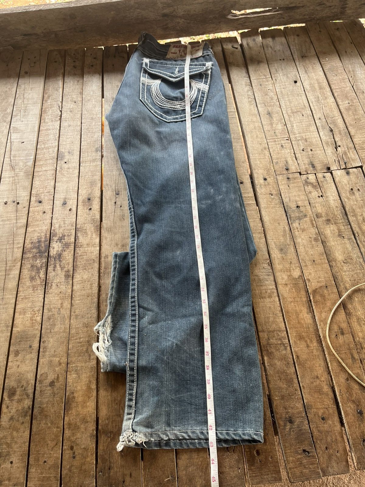 Vintage Thrashed True Religion Baggy Straight – Super T Stitch Size US 36 / EU 52 - 7 Thumbnail