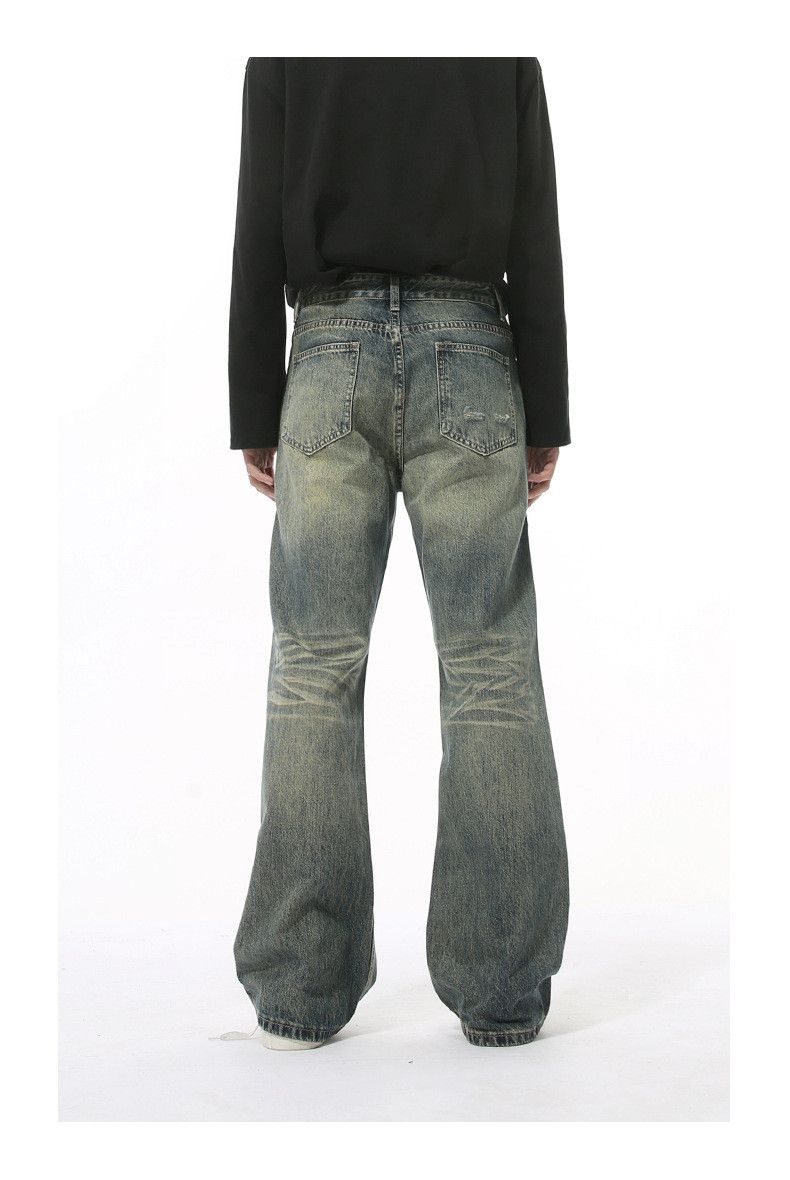 Japanese Brand × Jean Street loose washed distressed straight flared ripped jeans Size US 32 / EU 48 - 5 Thumbnail