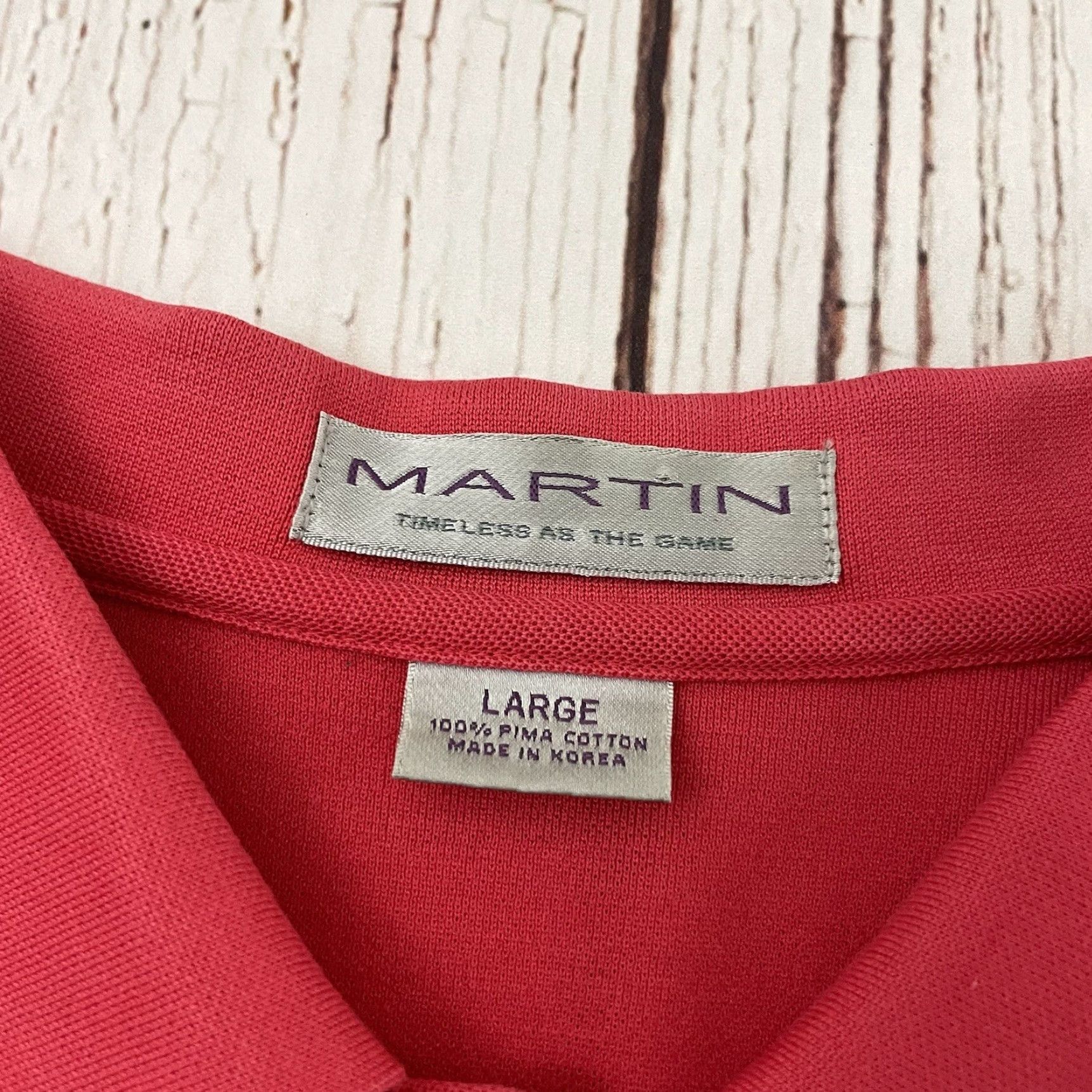 Vintage Martin Broadmoor Short Sleeve Golf Polo Shirt Men's L Pink Size US L / EU 52-54 / 3 - 2 Thumbnail