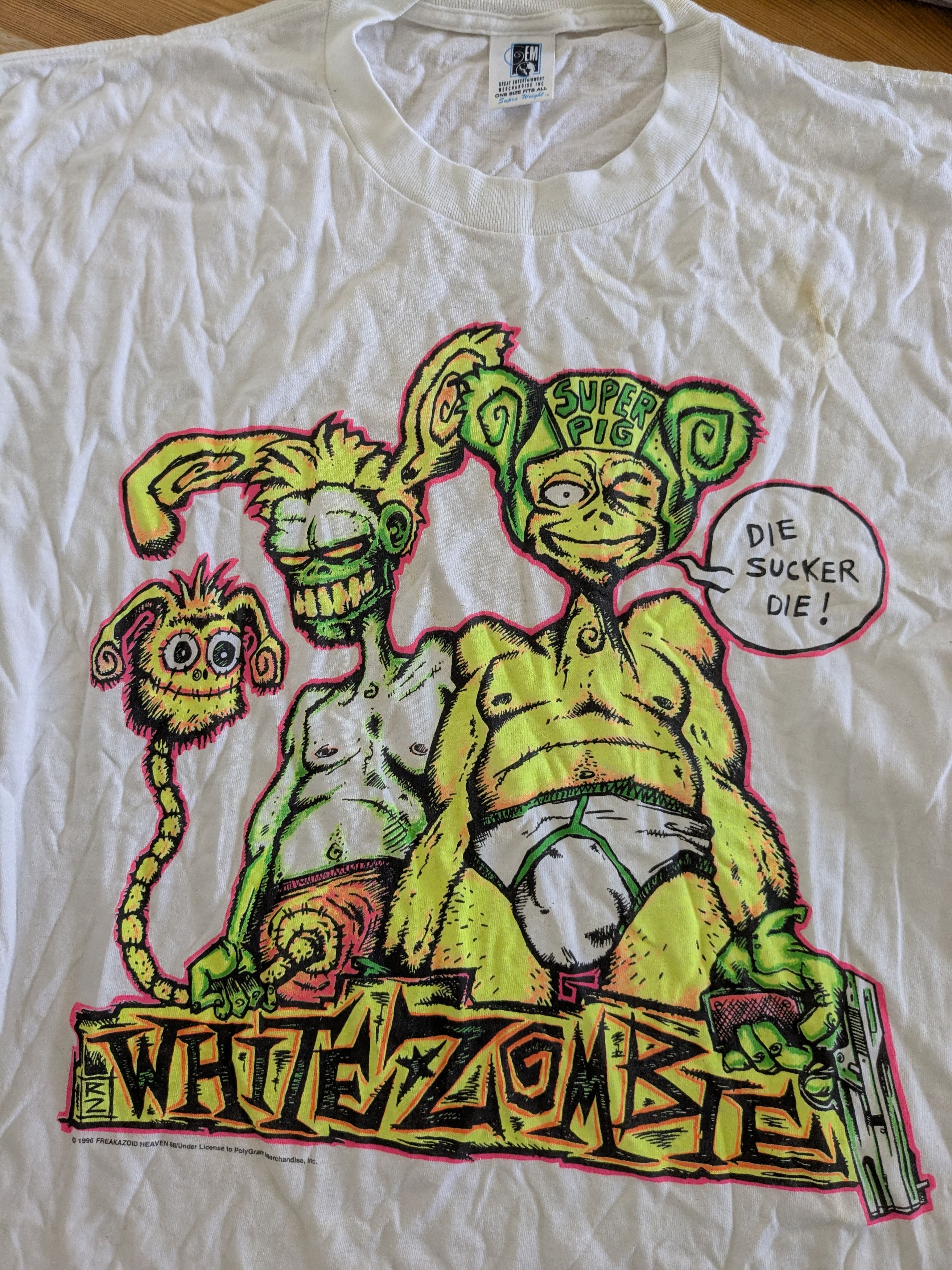 Band Tees 1992 White Zombie "La Sexorcisto" T-Shirt (Unworn) Size US XXL / EU 58 / 5 - 2 Thumbnail
