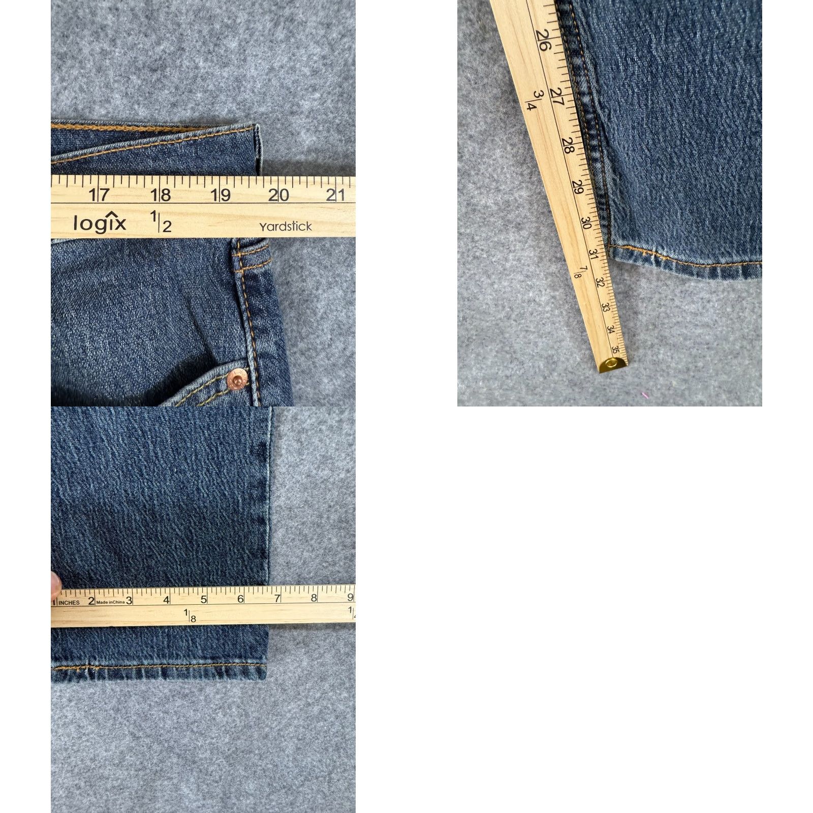 Levi's Levi's 512 Jeans Mens 40X32 Blue Denim Straight Leg Whisker Medium Wash 5-Pocket Regular Fit City Streetwear Size US 40 / EU 56 - 9 Thumbnail