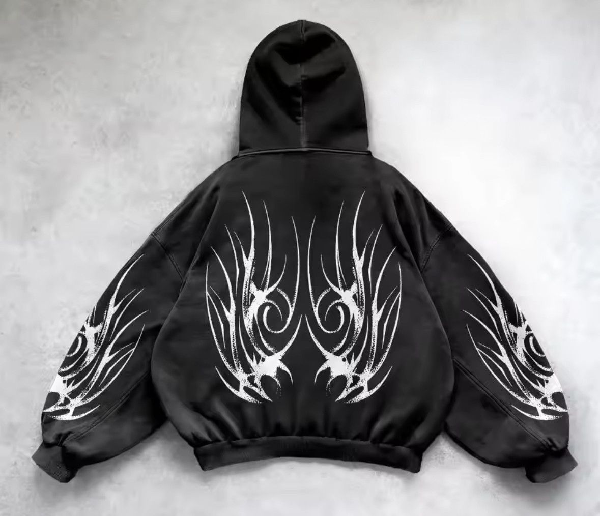 Other High Street Punk Y2K Hip Hop 3D Dark Print Graffiti Hoodies Size US L / EU 52-54 / 3 - 2 Thumbnail