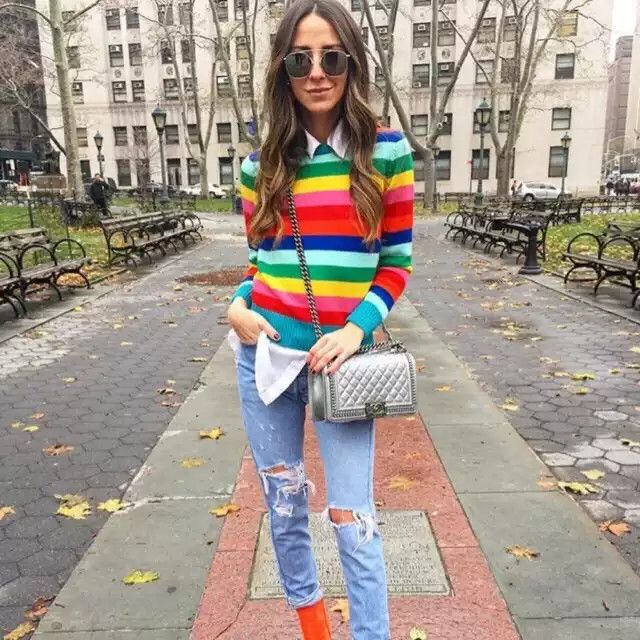 Ysl rainbow sweater sale