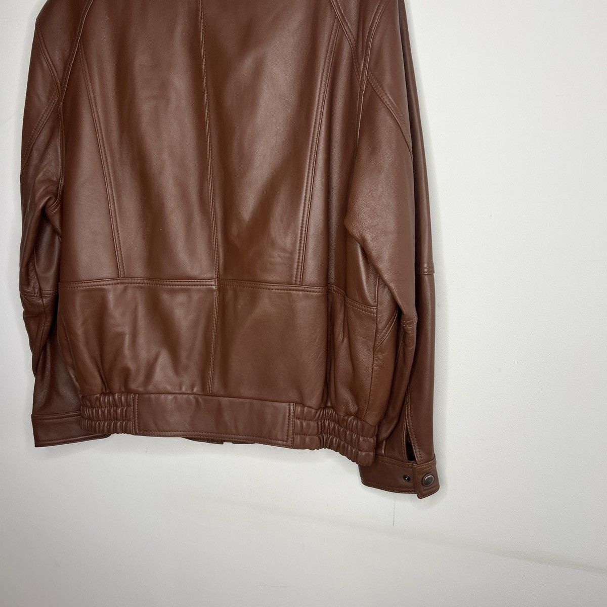Leather × Vintage Vintage Brown Leather Motor Biker Jacket Trucker Genuine Size US M / EU 48-50 / 2 - 8 Thumbnail