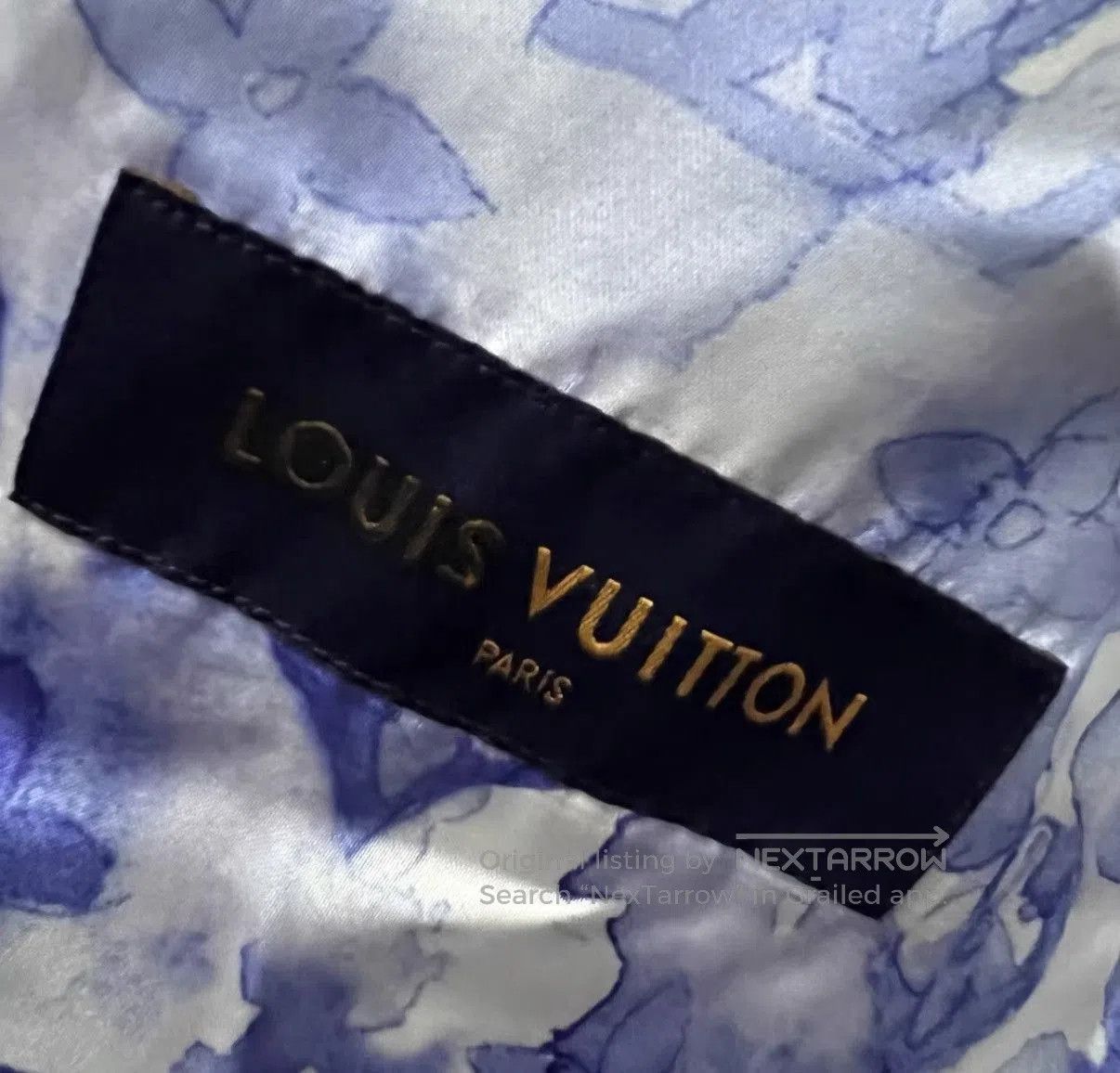 Louis Vuitton Blue XL er Jacket with Leather Sleeves. Size US XL / EU 56 / 4 - 4 Thumbnail