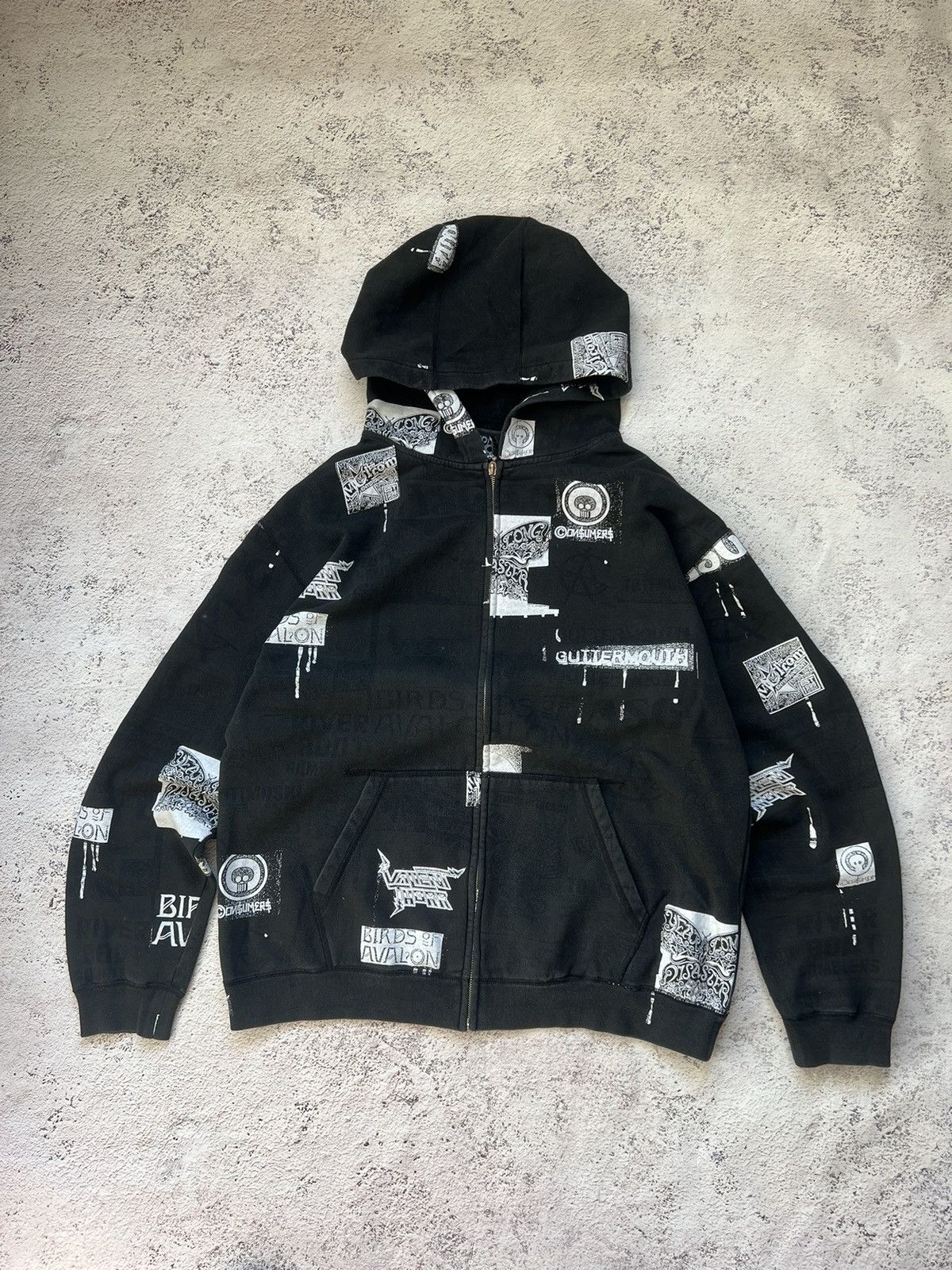 Vintage × Volcom Y2K Volkom Guttermouth Rare Vintage Print Hoodie sk8 Size US XL / EU 56 / 4 - 3 Thumbnail