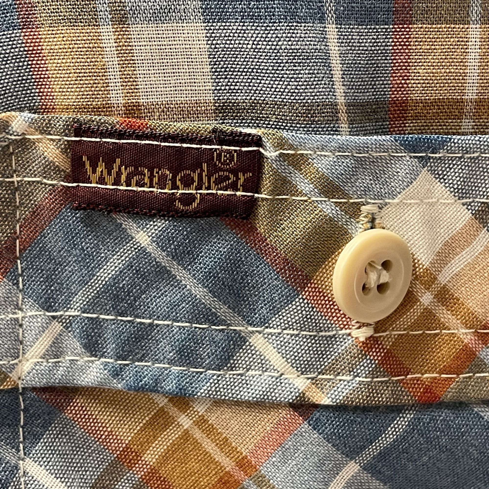 Wrangler Vtg Wrangler MOD Blue Copper SHADOW PLAID Hippie Shirt Size US L / EU 52-54 / 3 - 5 Thumbnail
