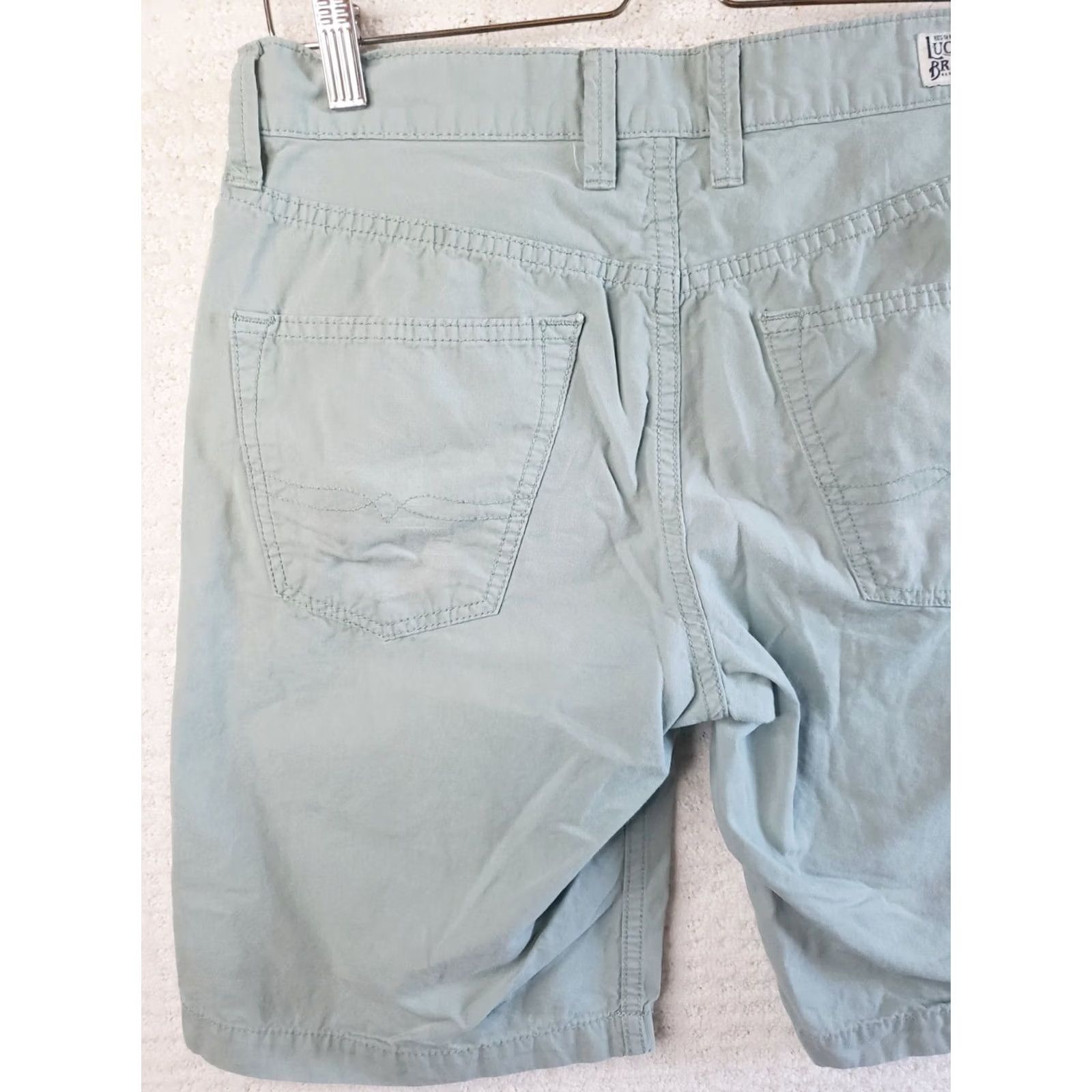 Lucky Brand Lucky Brand Men Chino Shorts Flat Front Slash Pockets Cotton Green 30 Regular XS? Size US 30 / EU 46 - 5 Thumbnail