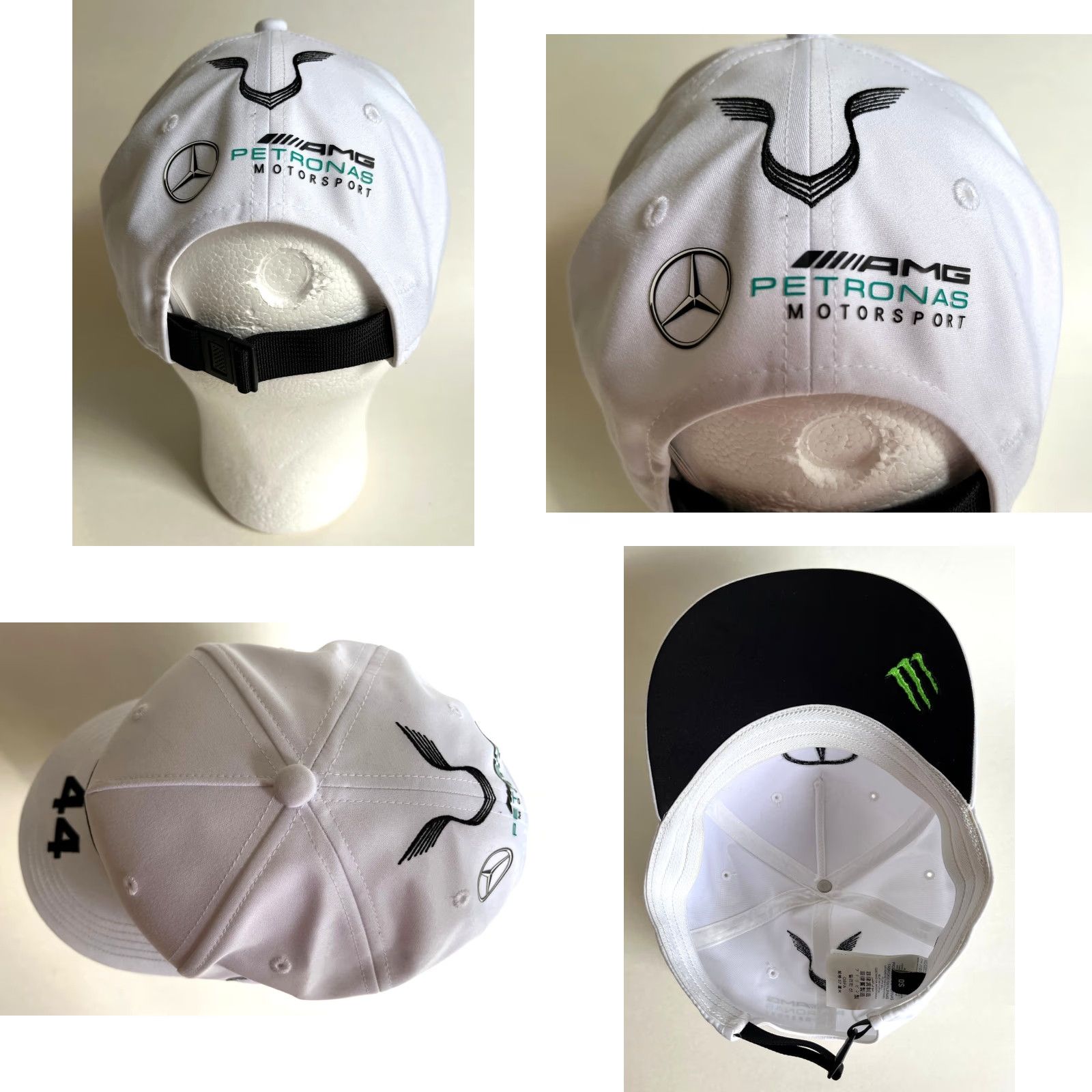 Hamilton VINTAGE Mercedes-AMG Petronas Lewis Hamilton 44 Formula 1 Hat White One Size Strapback Baseball Cap Unisex Adults Adjustable Mens Size ONE SIZE - 8 Thumbnail