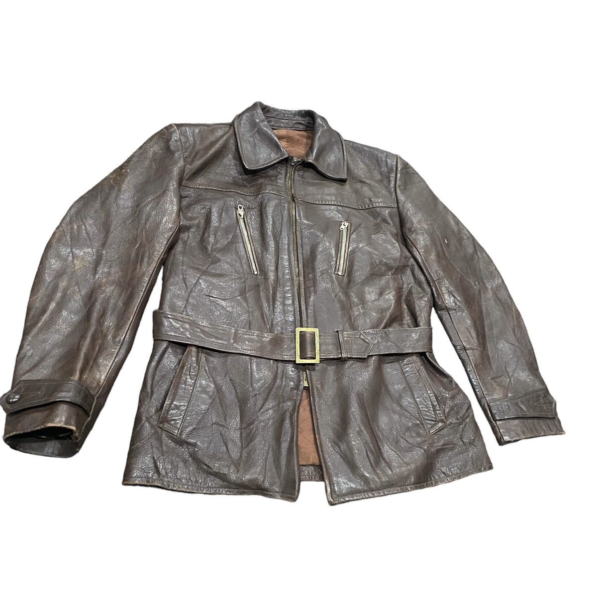 Kadoya VINTAGE HORSEHIDE MILITARY OFFICAL JACKET LUXURY LEATHER Size US L / EU 52-54 / 3 - 3 Thumbnail