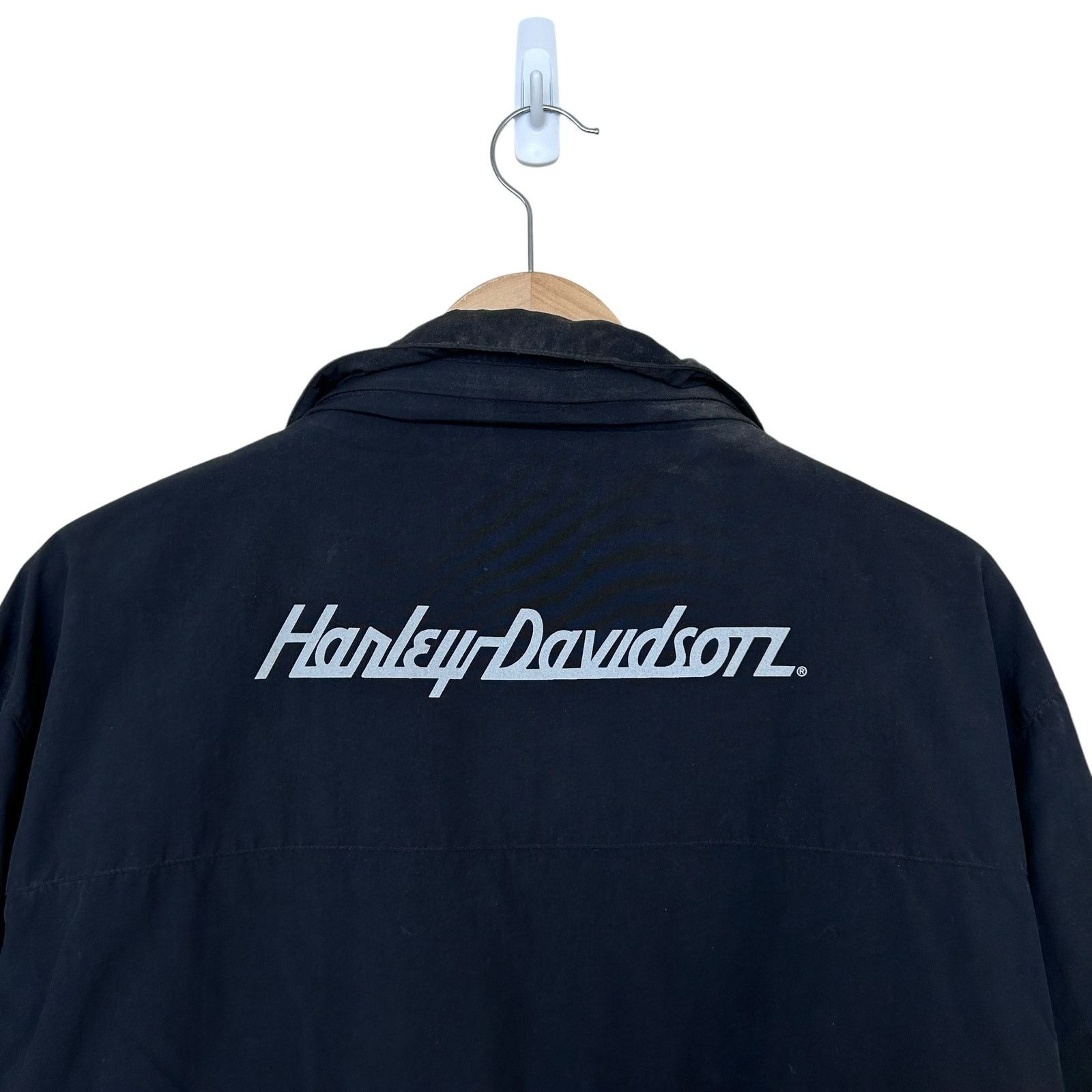 Harley Davidson Harley Davidson Black Spell Out Jacket Sz L Size US L / EU 52-54 / 3 - 7 Thumbnail