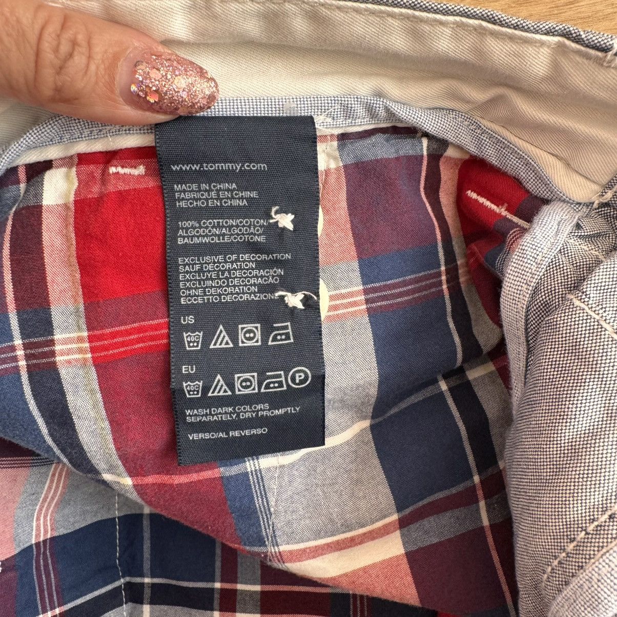 Tommy Hilfiger Tommy Hilfiger Gray Plaid Cotton Chino Shorts Grid Pattern Size US 32 / EU 48 - 8 Thumbnail
