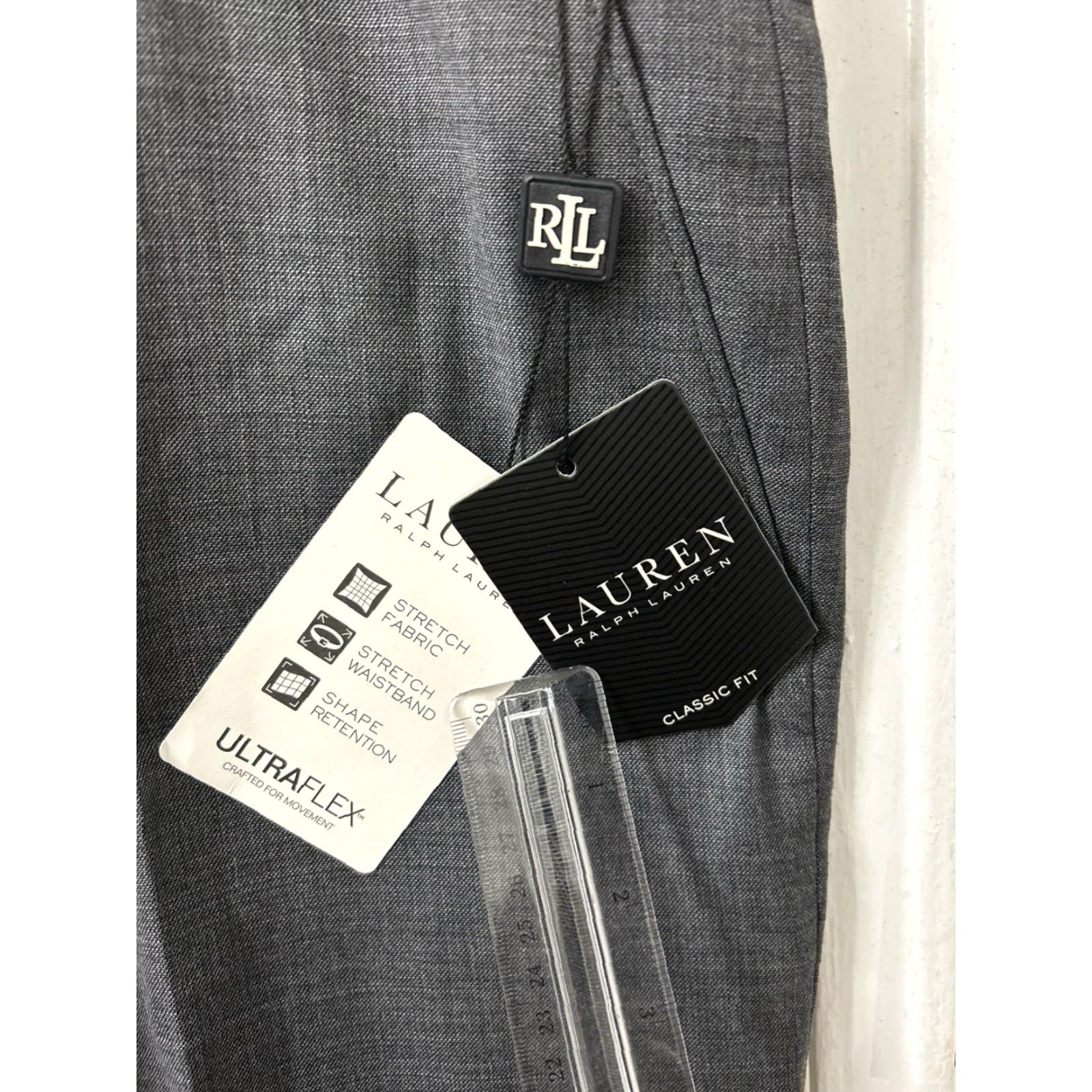 Ralph Lauren Lauren Ralph Lauren Dress Pants Mens 40x30 Gray Wool Blend Classic Fit NWT Flat Front Wrinkle Resistant Pockets 70% Wool YKK Dry Clean Only Size US 40 / EU 56 - 5 Thumbnail