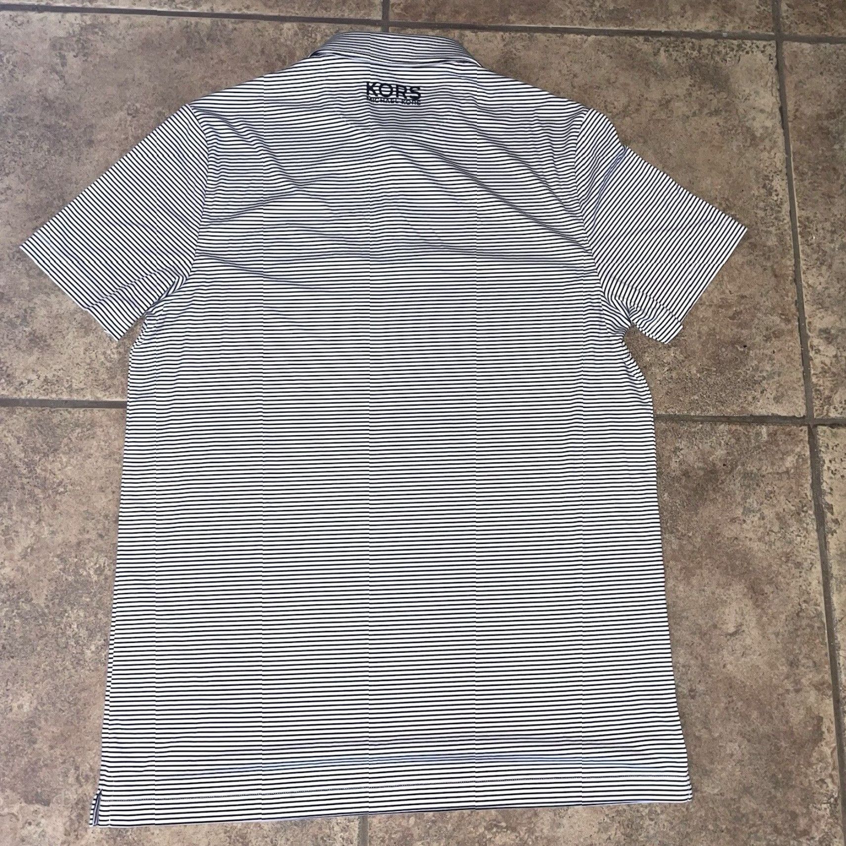 Michael Kors Michael Kors Big Logo Striped Polo Shirt Mens White Medium Size US M / EU 48-50 / 2 - 5 Thumbnail