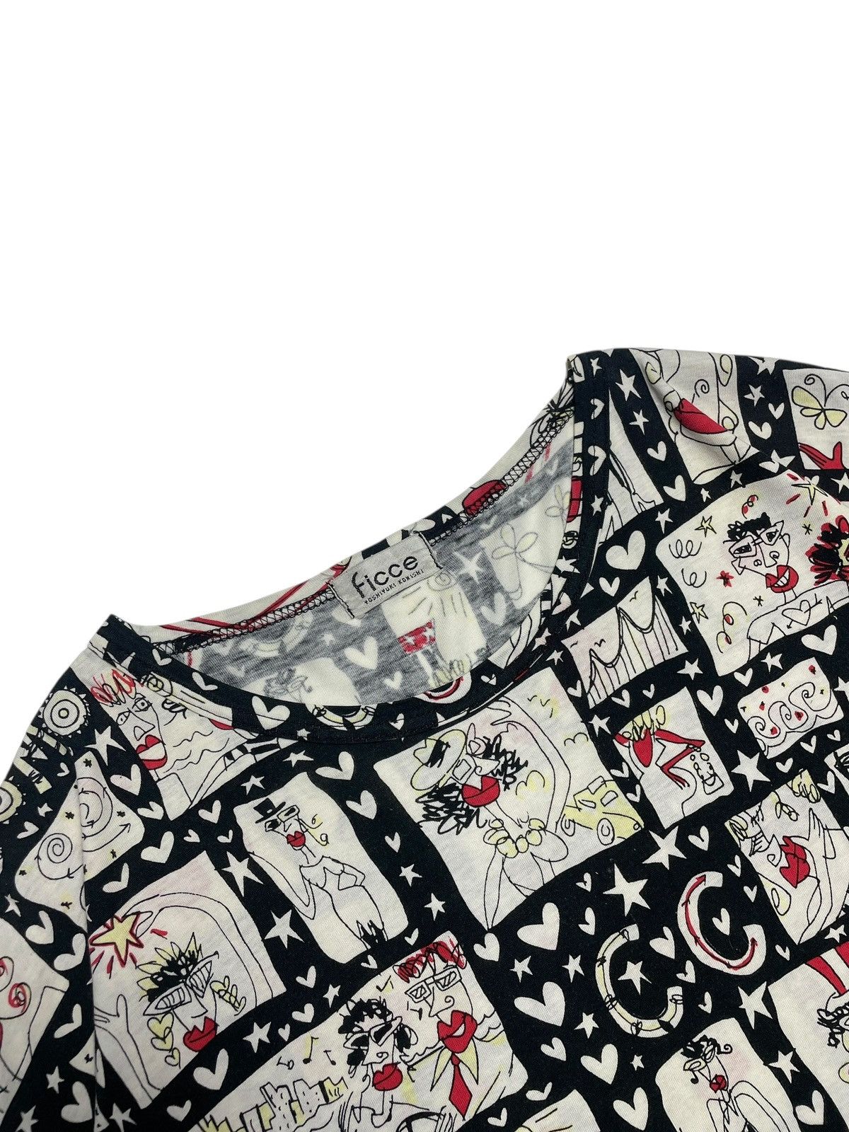 Yoshiyuki Konishi 1980’s Ficce - All Over Print Pop Art Graphic TShirt Size US M / EU 48-50 / 2 - 4 Thumbnail
