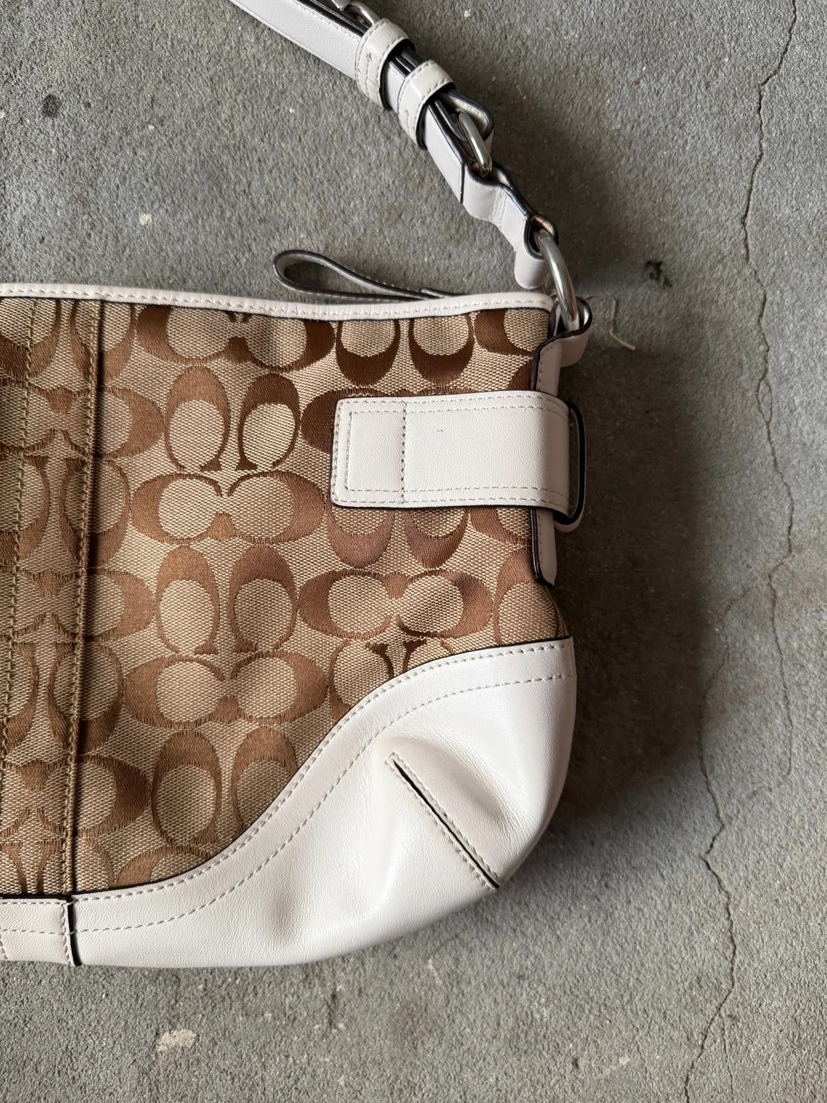 Coach Coach 2Way Signature Sufflette Shoulder Bag Beige/White Size ONE SIZE - 8 Thumbnail