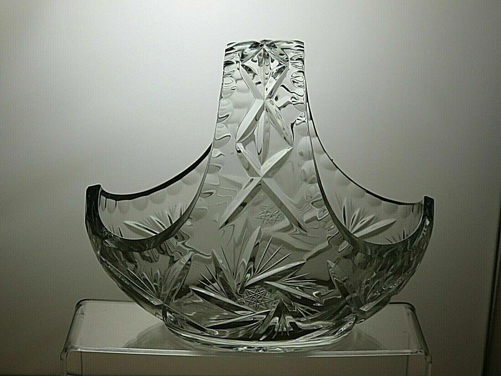 Poeme Bohemien Bohemia Crystal Pinwheel Cut Glass Handed Fruit Basket Size ONE SIZE - 4 Thumbnail