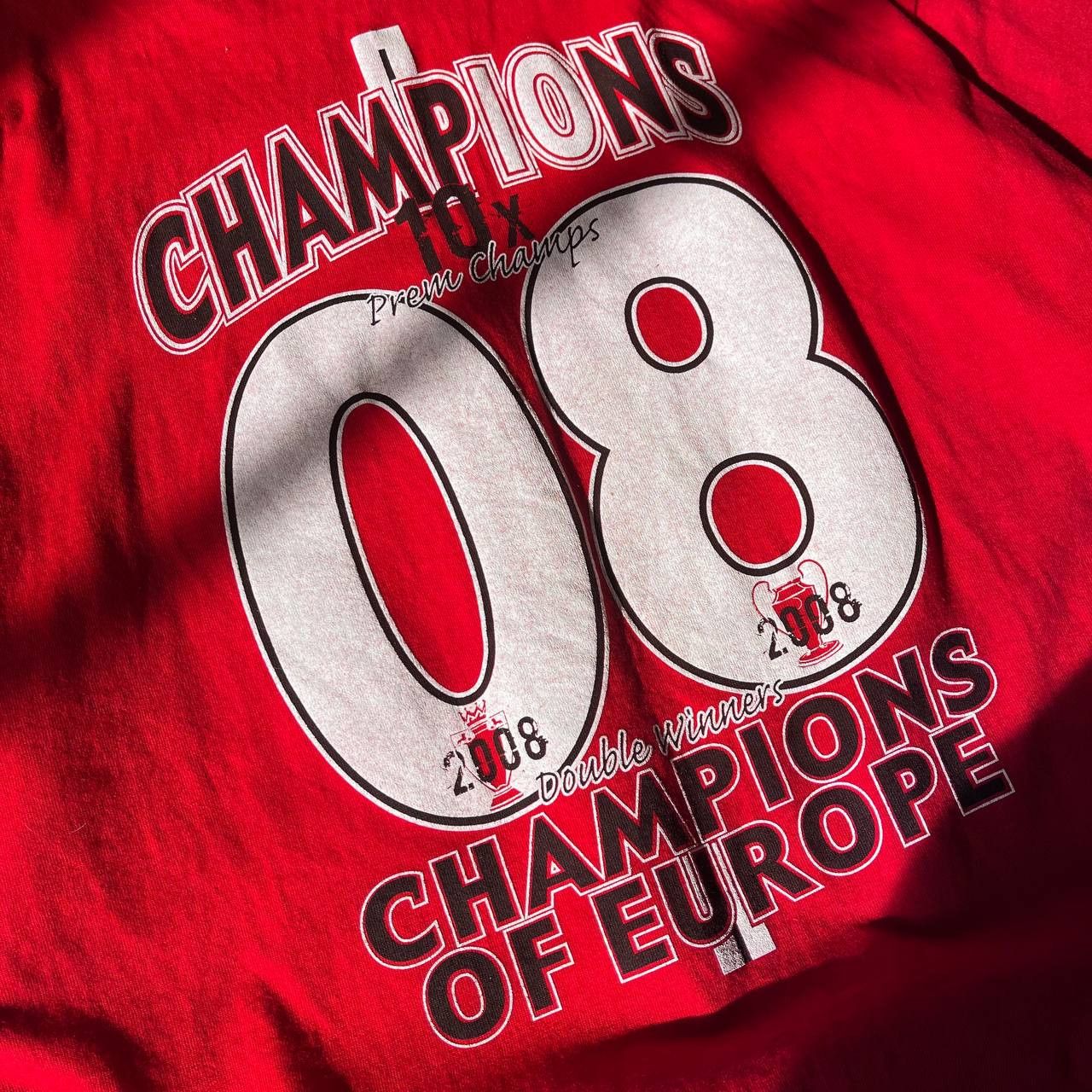 Vintage Manchester United shirt Champions of Europe Premier 2008 Size US XXL / EU 58 / 5 - 7 Thumbnail