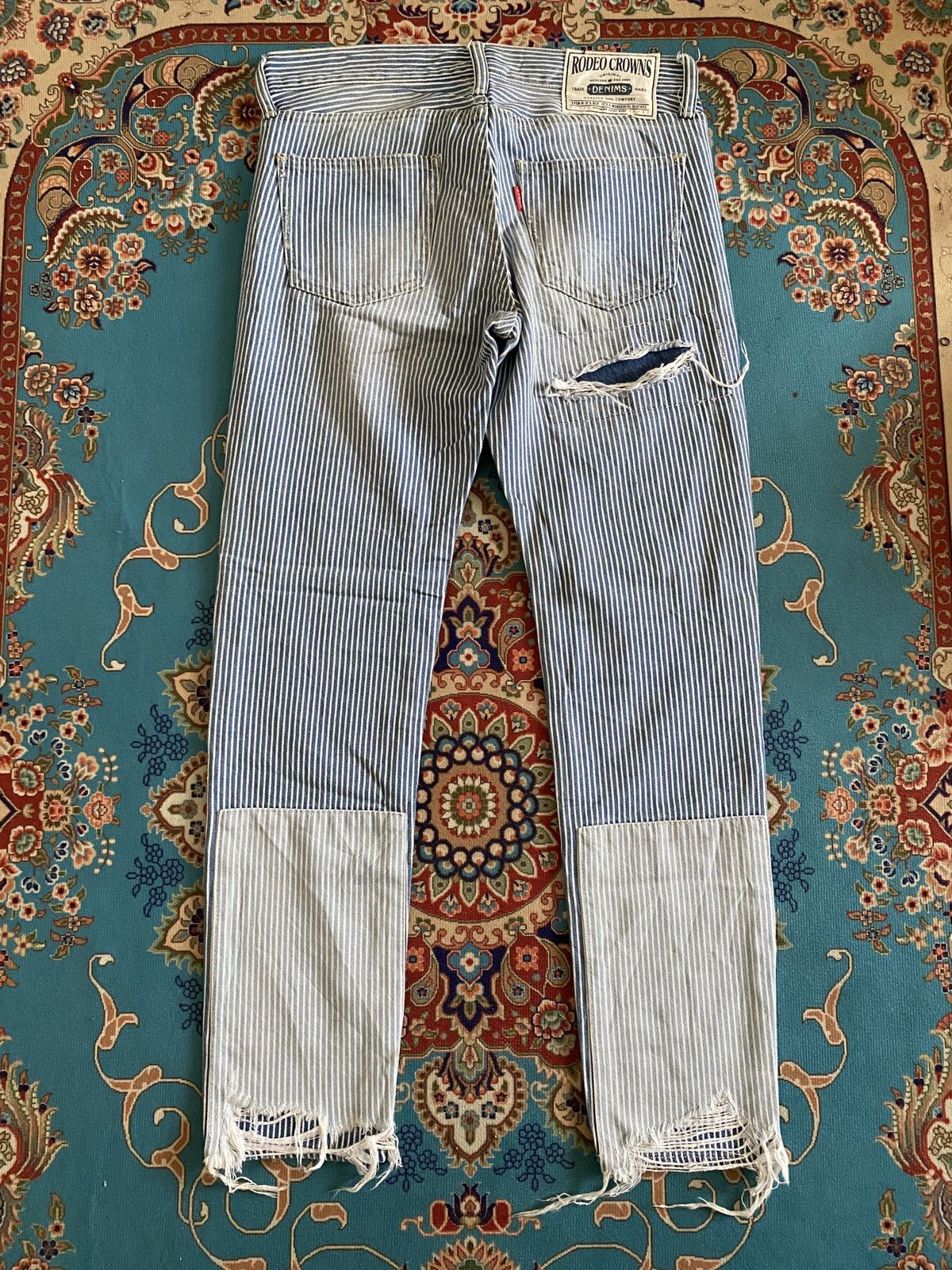 Japanese Brand Japanese Brand Rodeo Crowns DistressedPatchwork Design Denim Size US 30 / EU 46 - 3 Thumbnail
