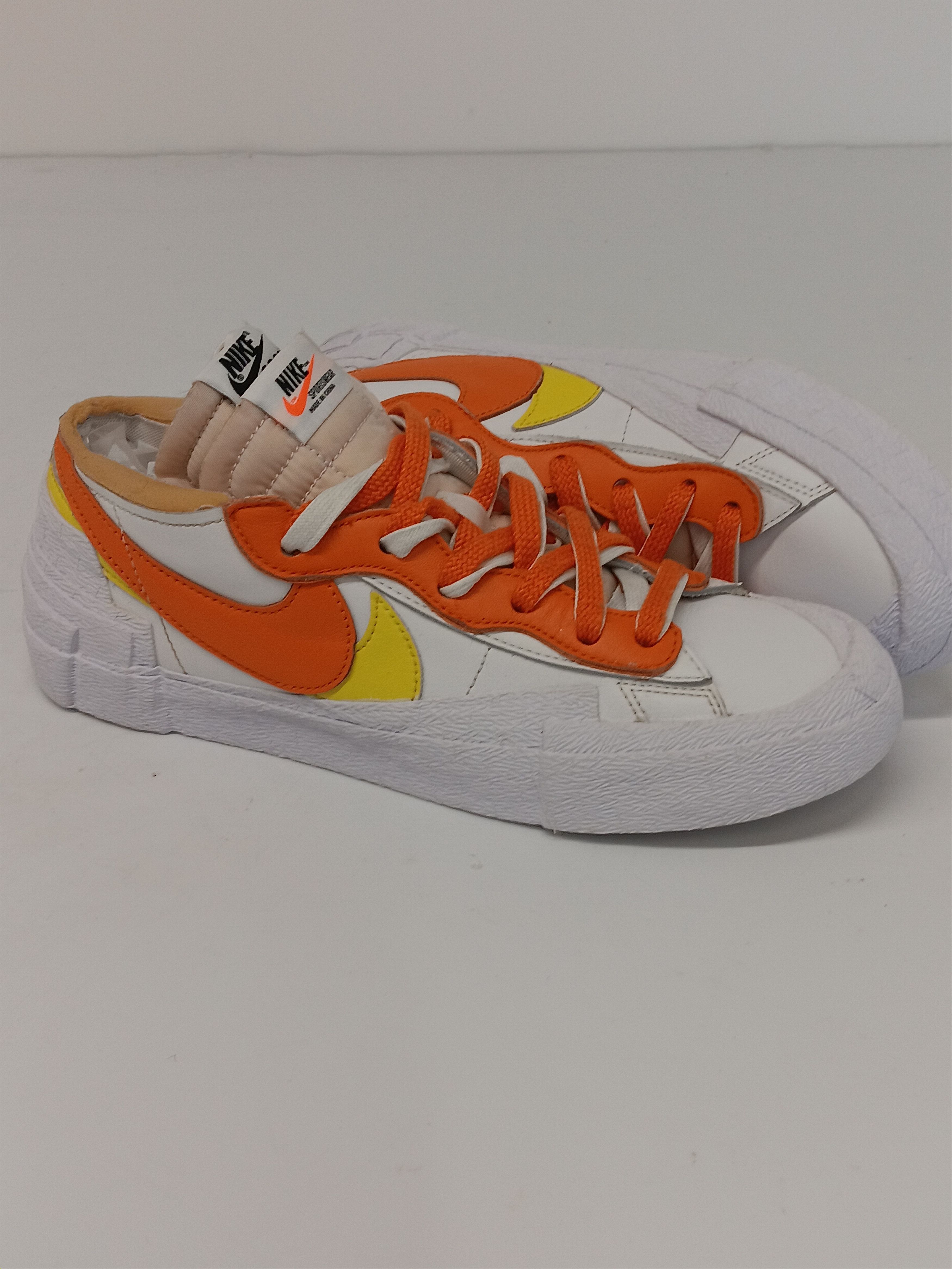 Nike NIKE x Sacai Blazer White Magma Orange Low Top Sneakers- US9 Size US 9 / EU 42 - 7 Thumbnail