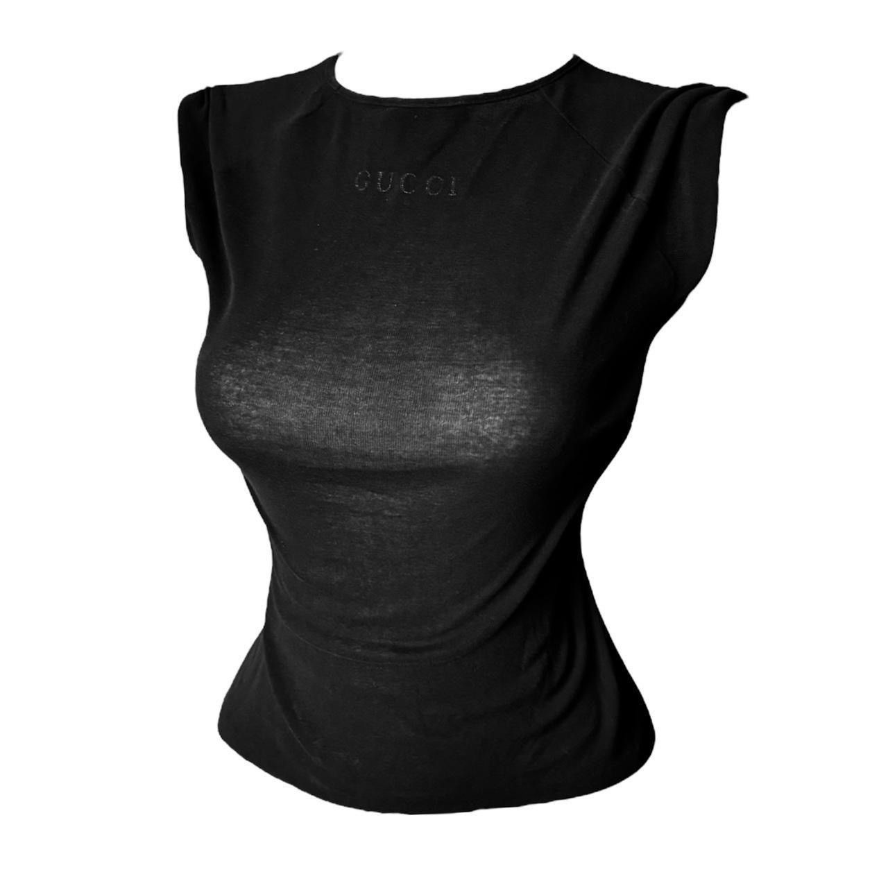 Gucci S/S 2001 early Tom Ford for Gucci draped sheer top blouse Size S / US 4 / IT 40 - 2 Thumbnail